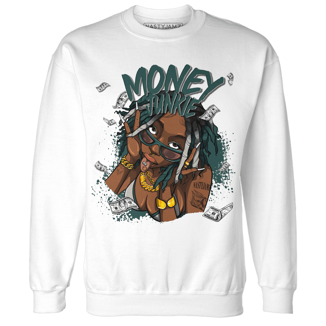 Oxidized Green 4s Sweatshirt Match Money Junkie - NastyJamz
