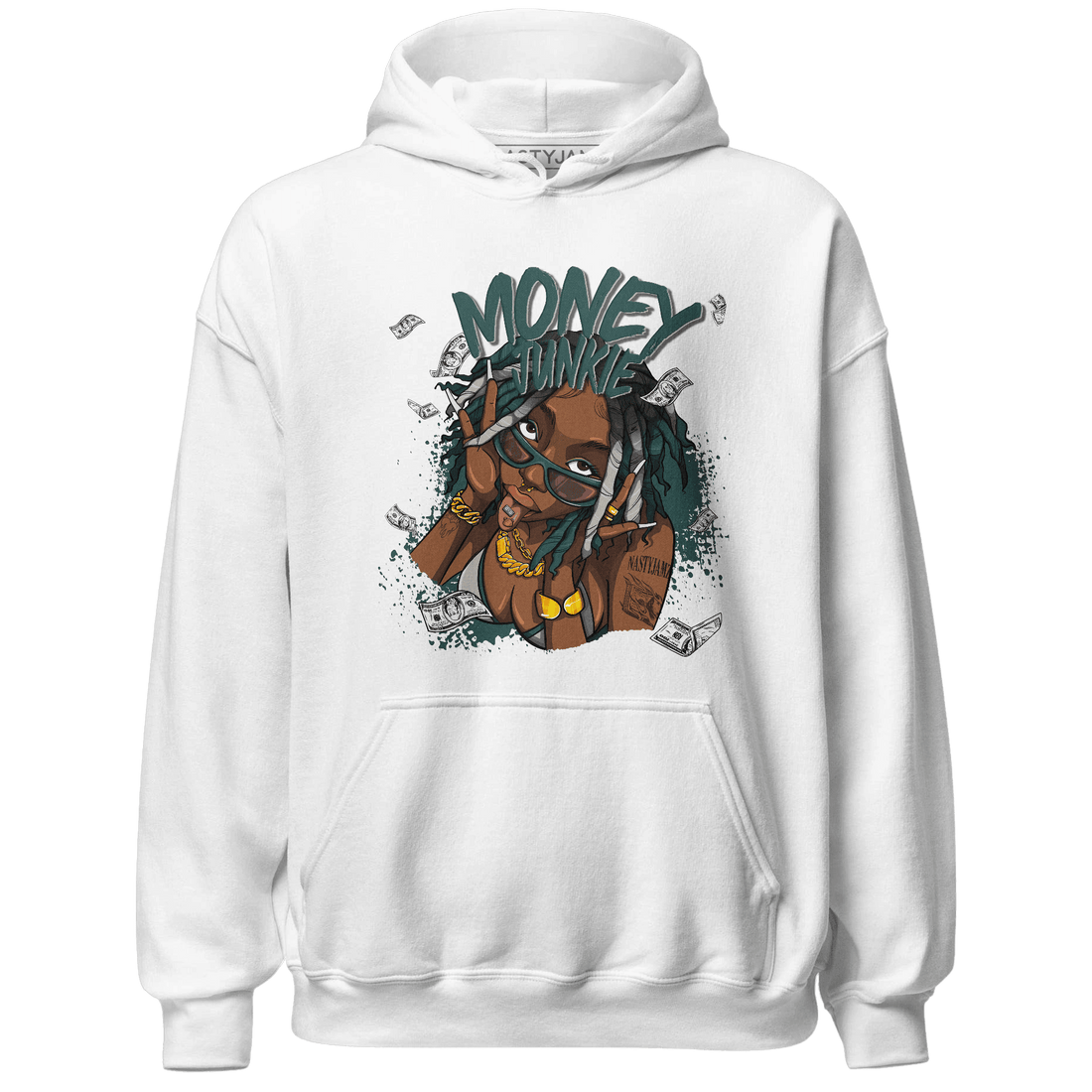 Oxidized Green 4s Hoodie Match Money Junkie - NastyJamz