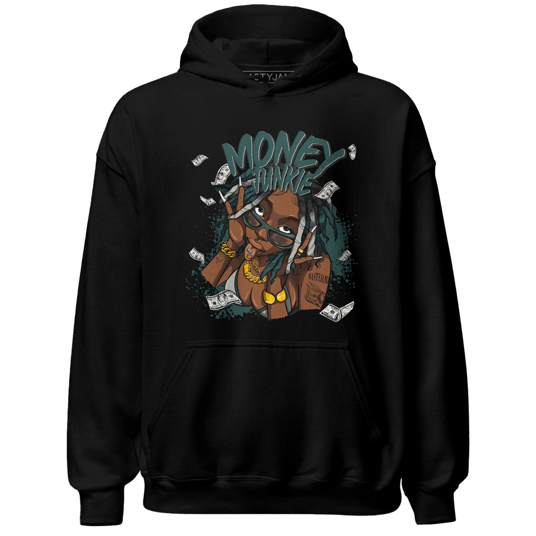 Oxidized Green 4s Hoodie Match Money Junkie - NastyJamz