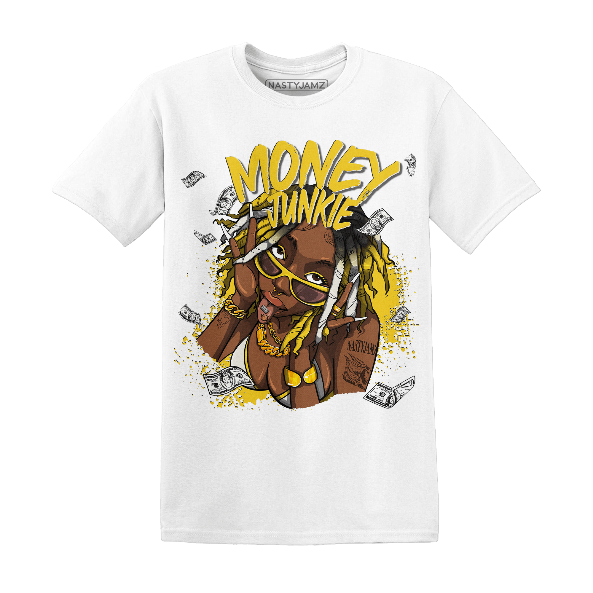 Vivid Sulfur 4s T Shirt Match Money Junkie - NastyJamz