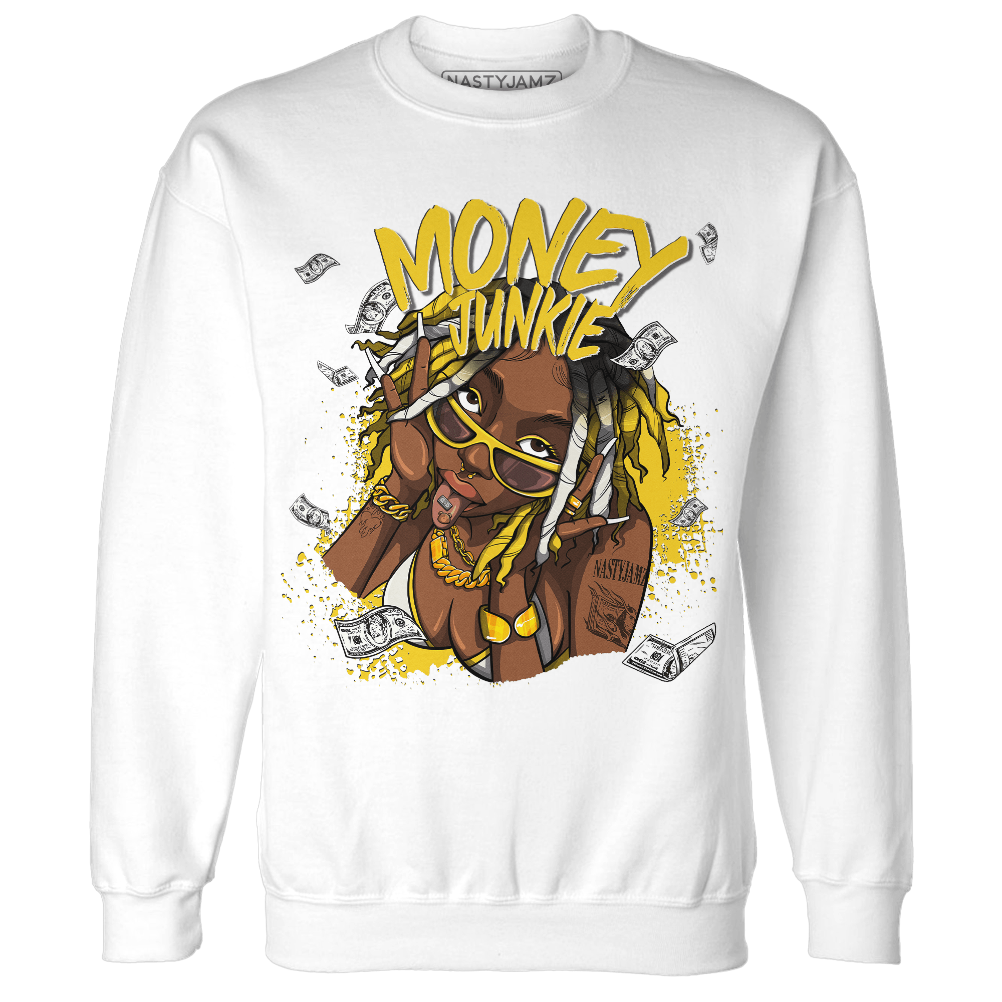 Vivid Sulfur 4s Sweatshirt Match Money Junkie - NastyJamz