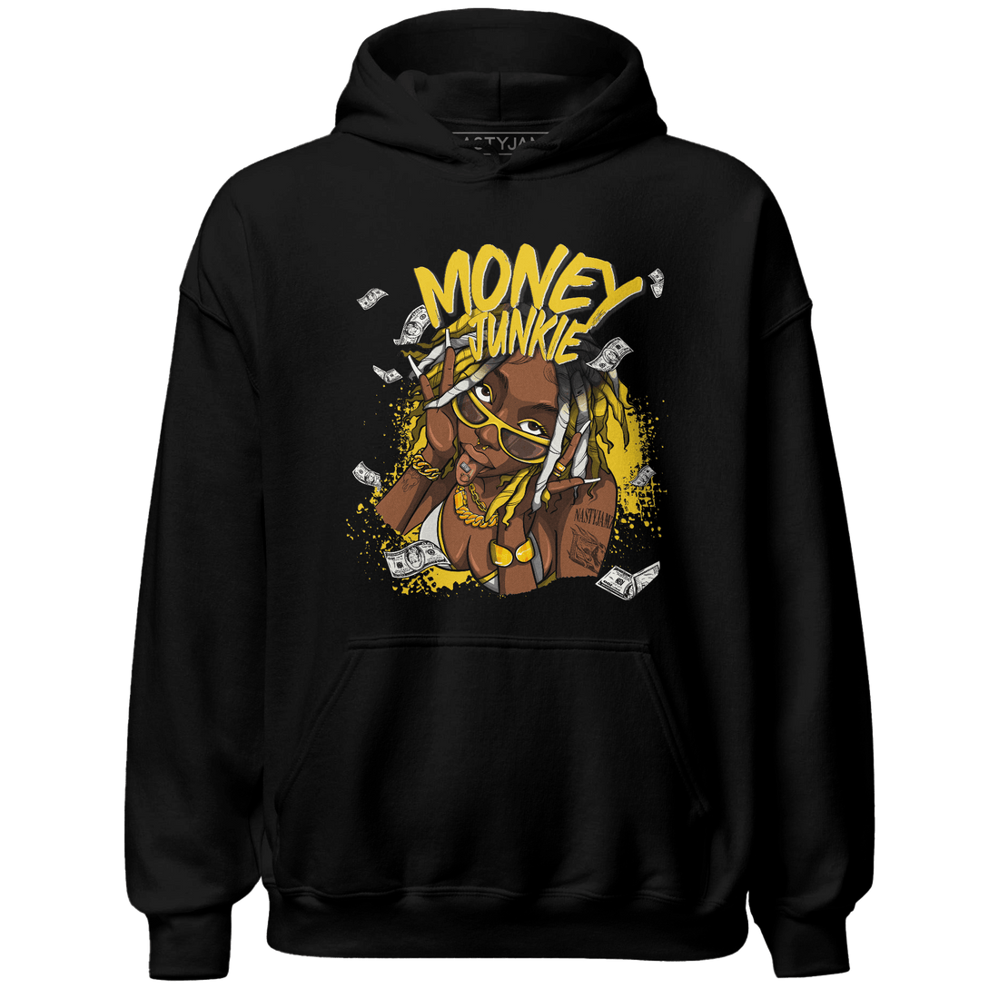 Vivid Sulfur 4s Hoodie Match Money Junkie - NastyJamz