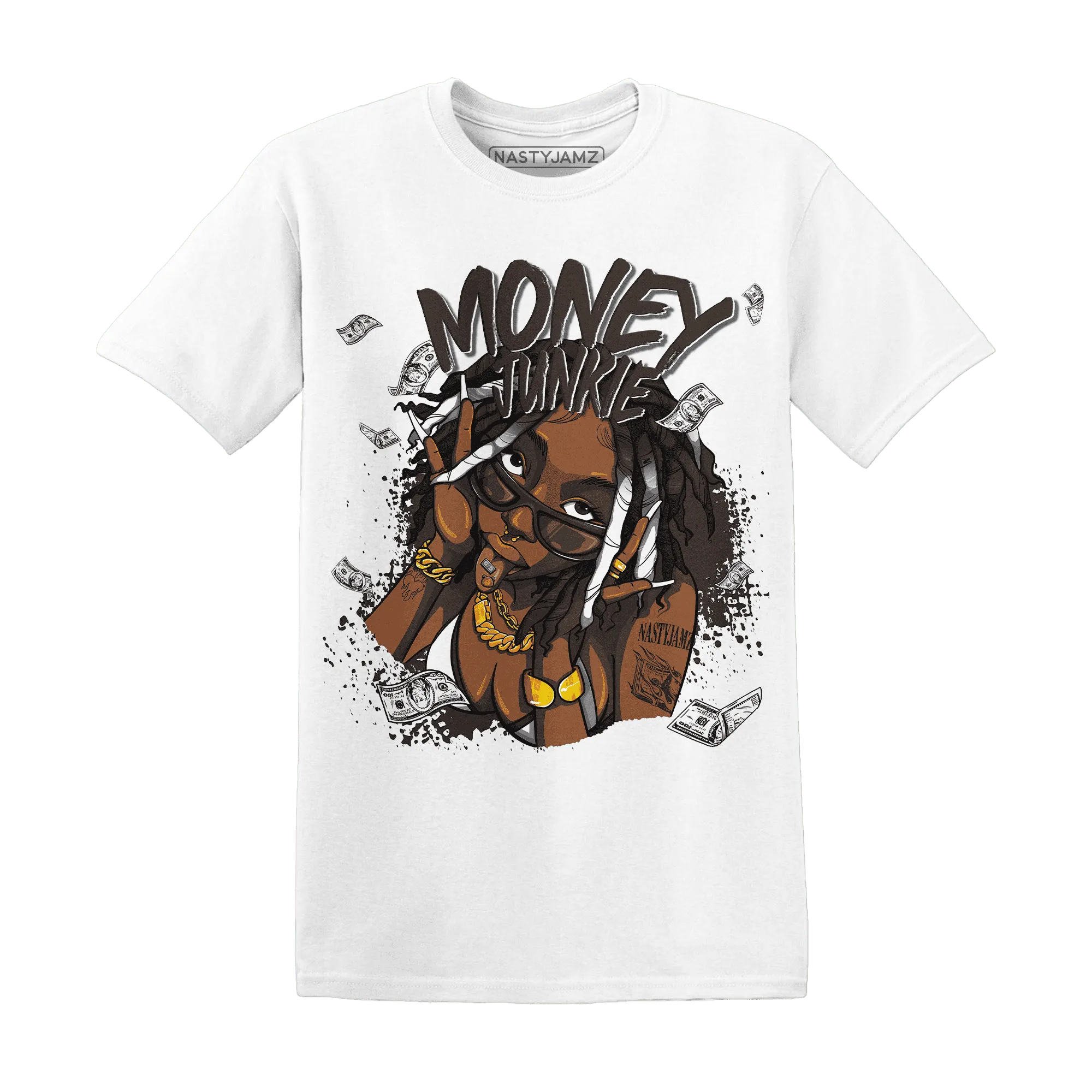 White-Thunder-4s-T-Shirt-Match-Money-Junkie