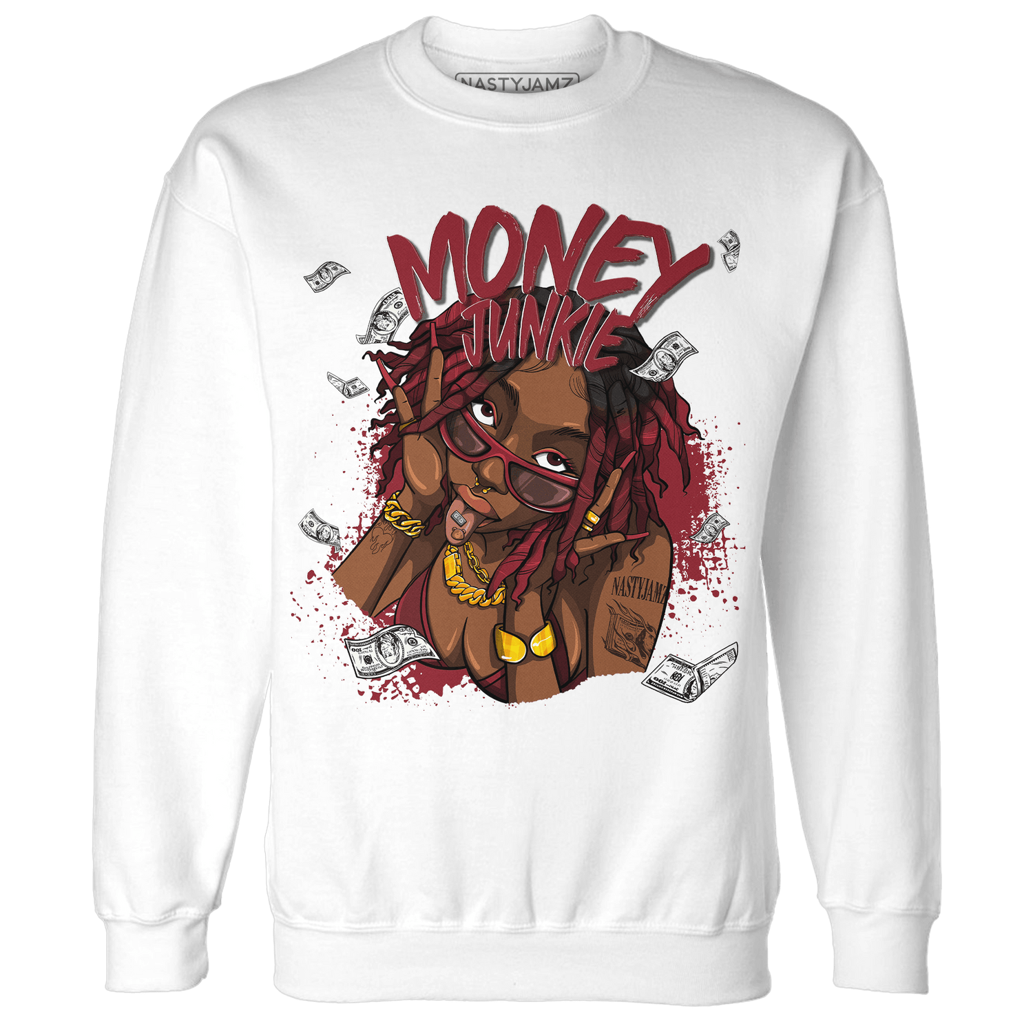 Cherry 12s Sweatshirt Match Money Junkie - NastyJamz