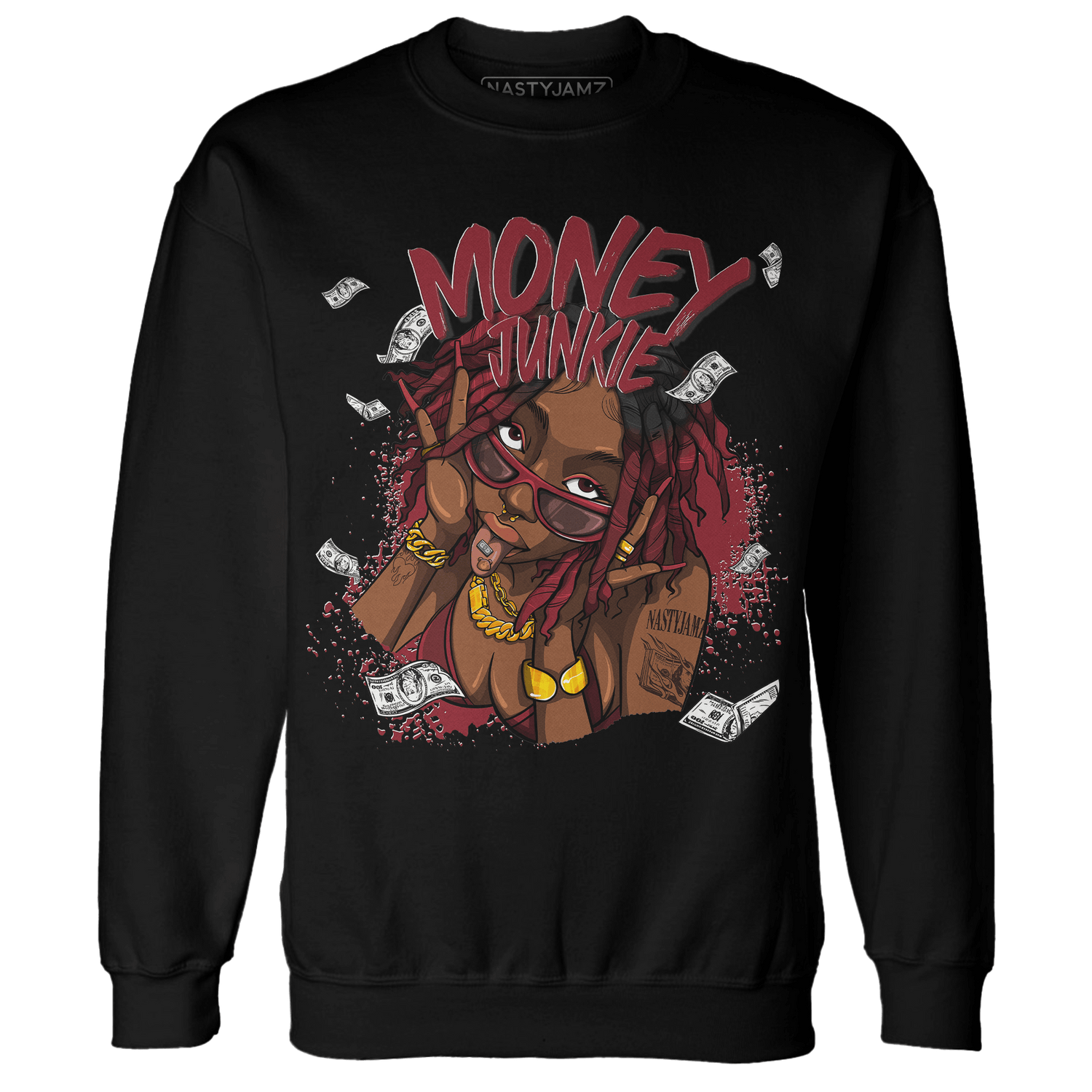 Cherry 12s Sweatshirt Match Money Junkie - NastyJamz