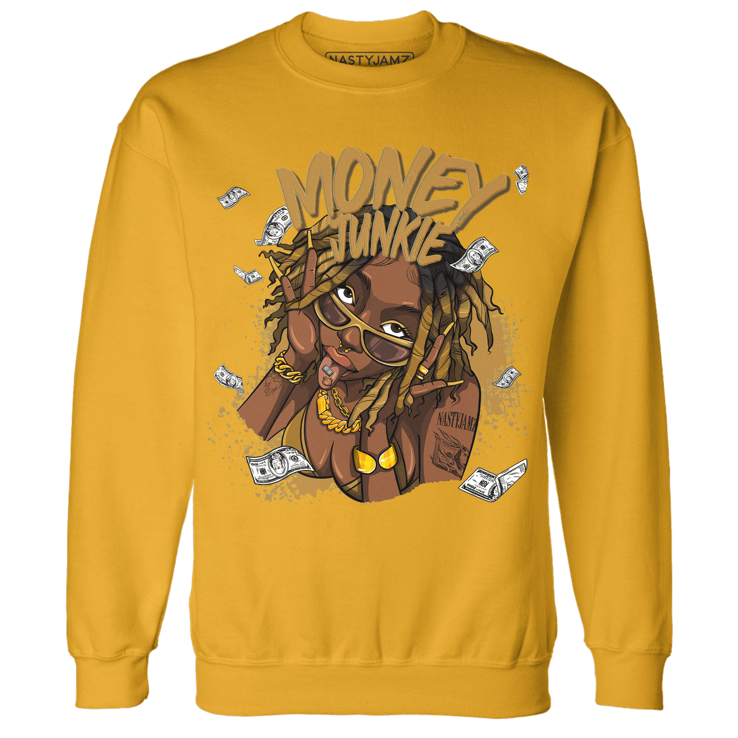 Wheat 13s Sweatshirt Match Money Junkie - NastyJamz