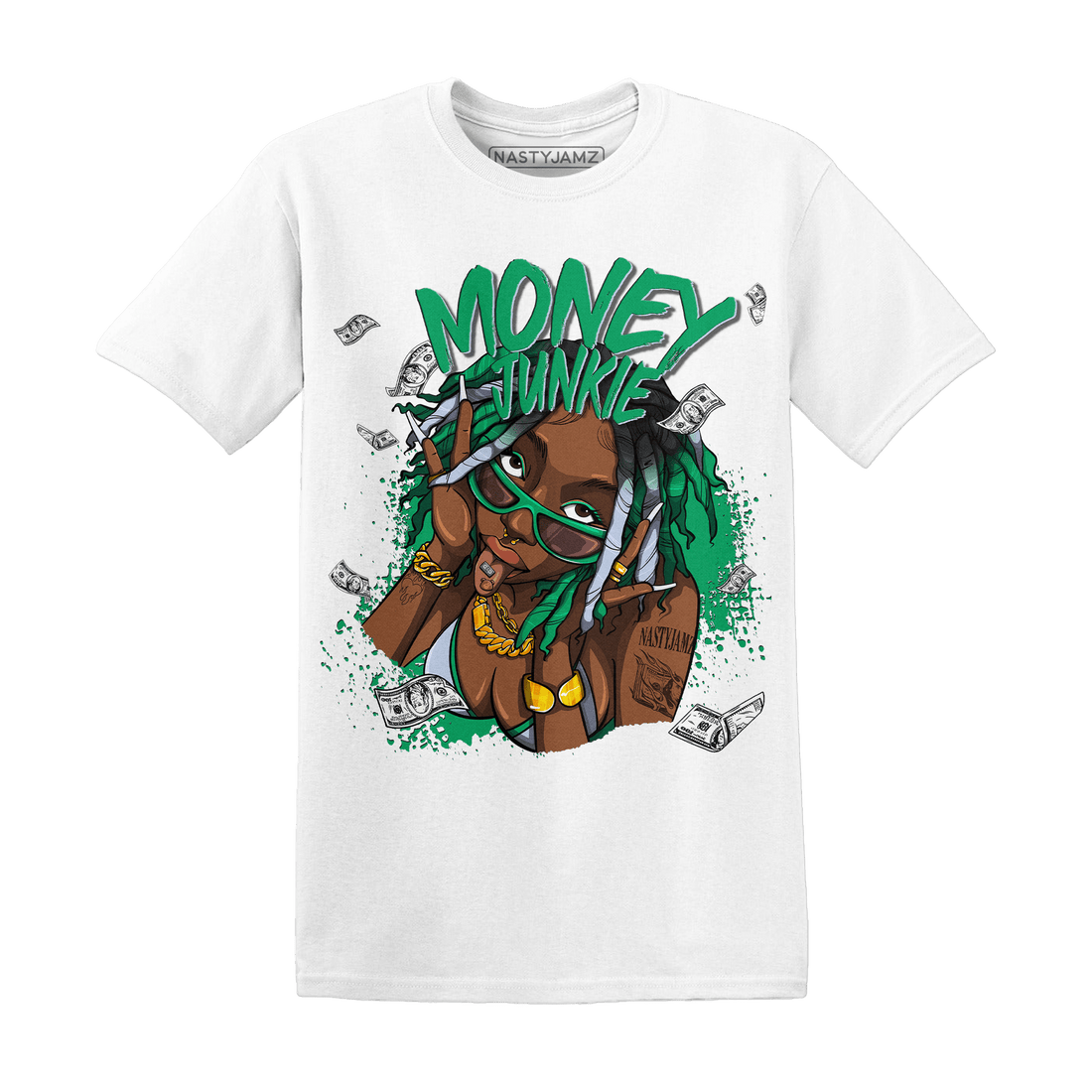 Lucky Green 5s T Shirt Match Money Junkie - NastyJamz