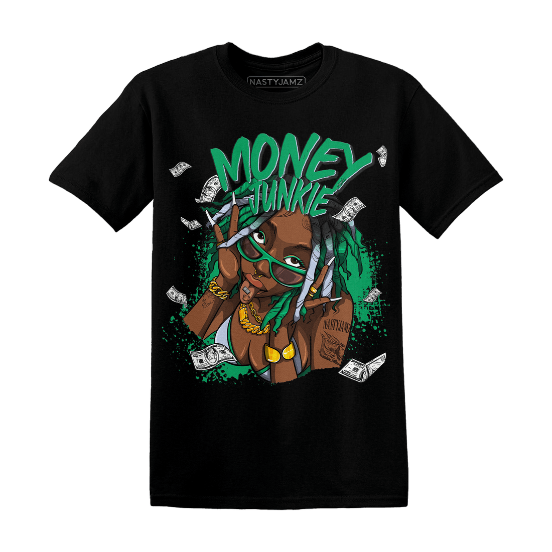 Lucky Green 5s T Shirt Match Money Junkie - NastyJamz