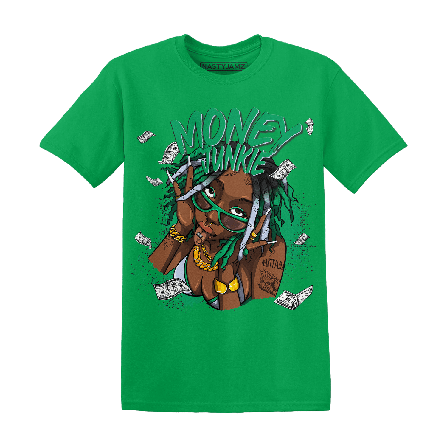 Lucky Green 5s T Shirt Match Money Junkie - NastyJamz