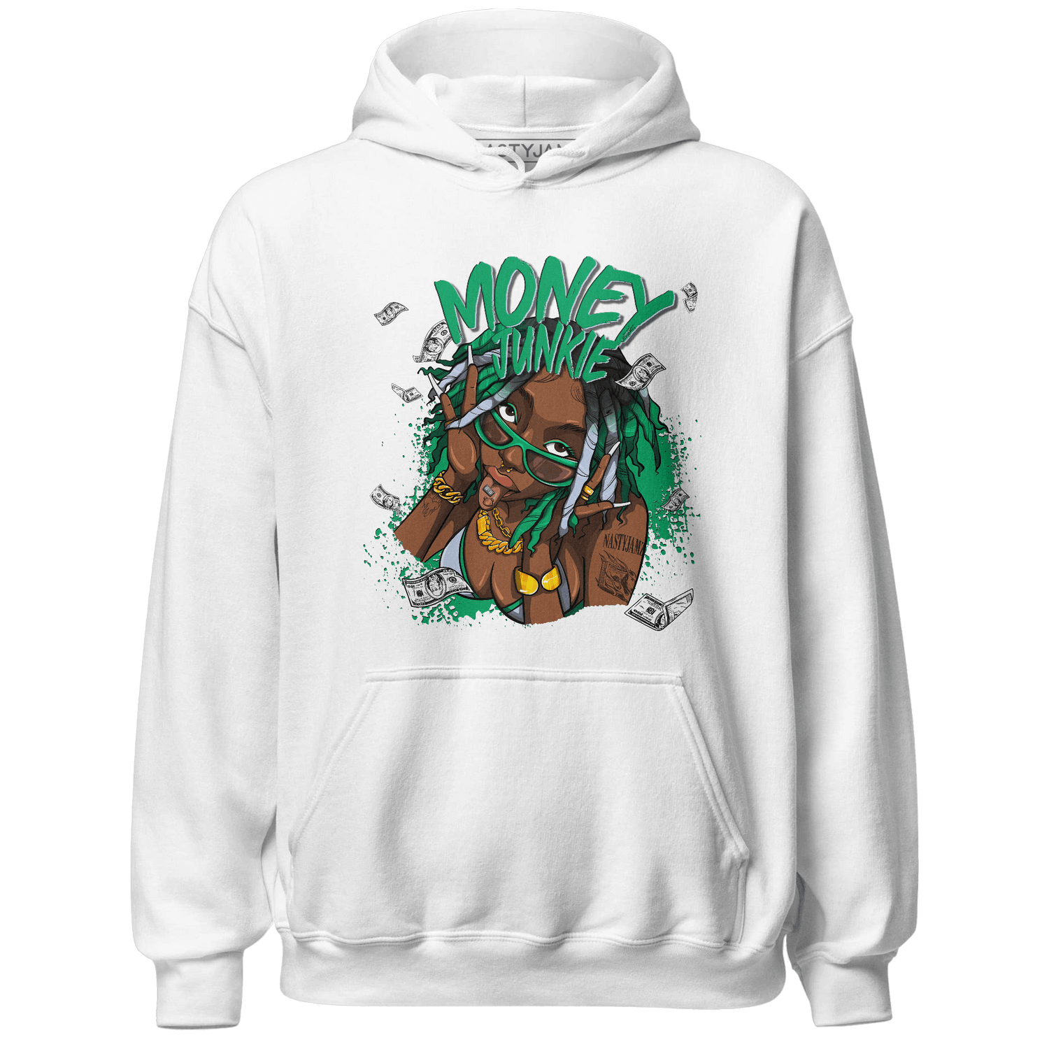 Lucky Green 5s Hoodie Match Money Junkie - NastyJamz