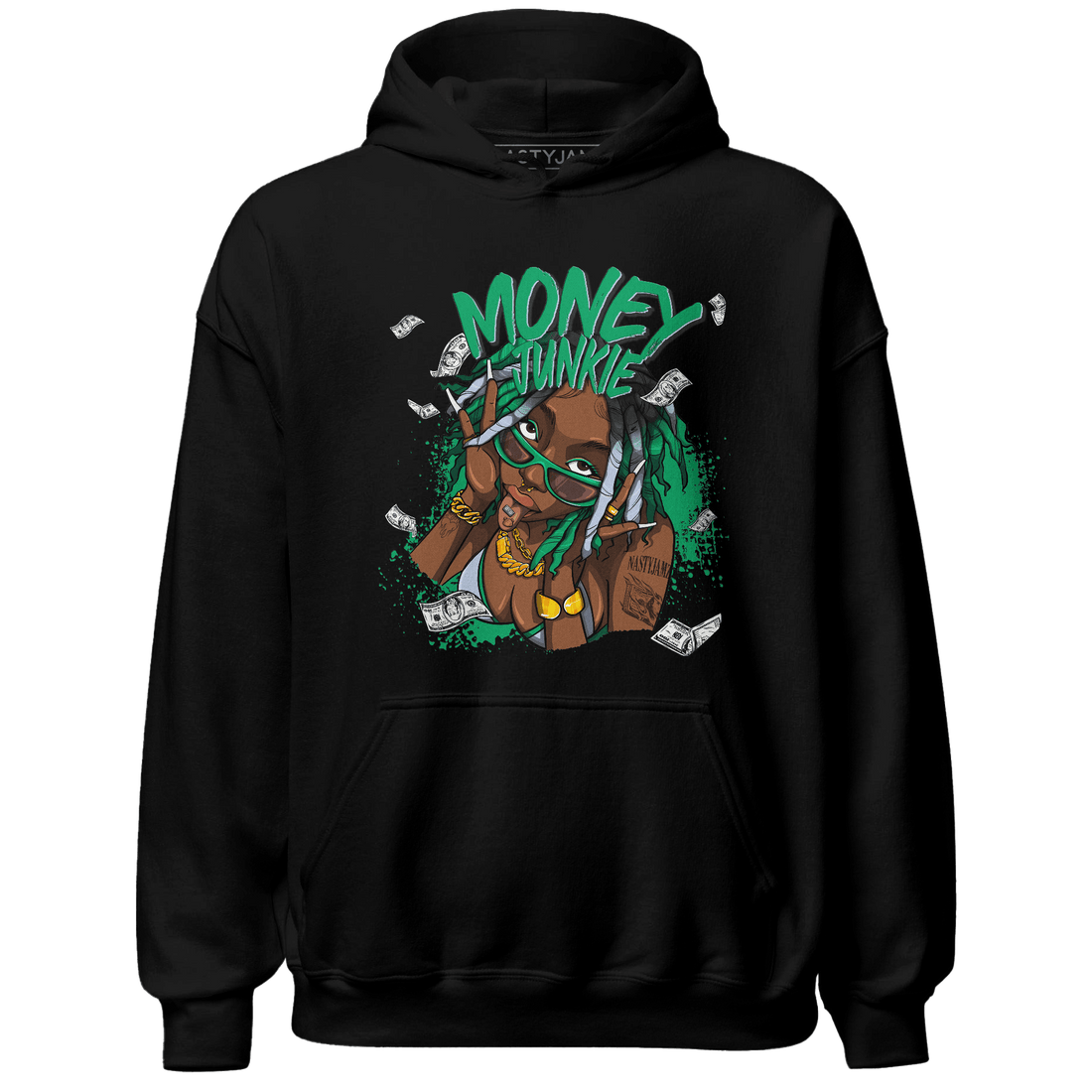 Lucky Green 5s Hoodie Match Money Junkie - NastyJamz