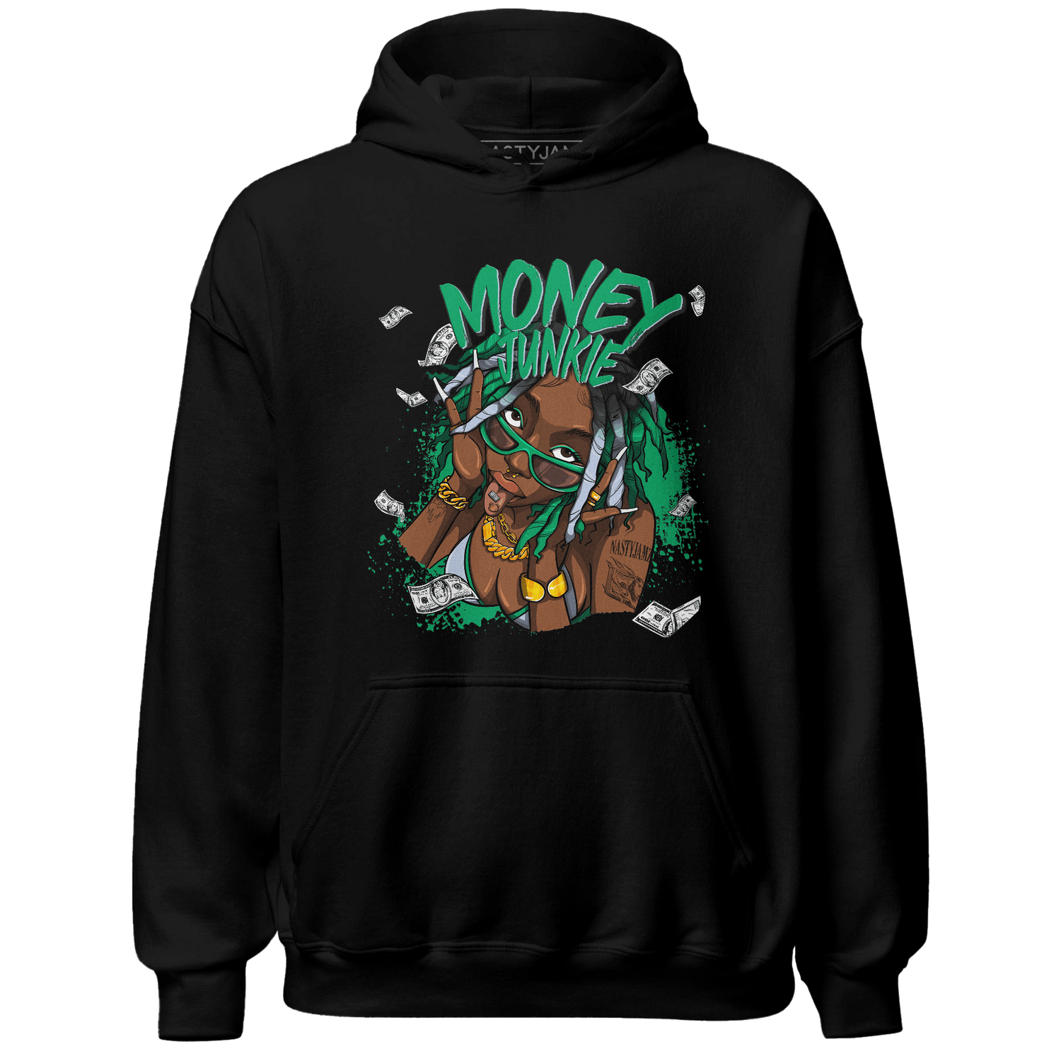 Lucky Green 5s Hoodie Match Money Junkie - NastyJamz
