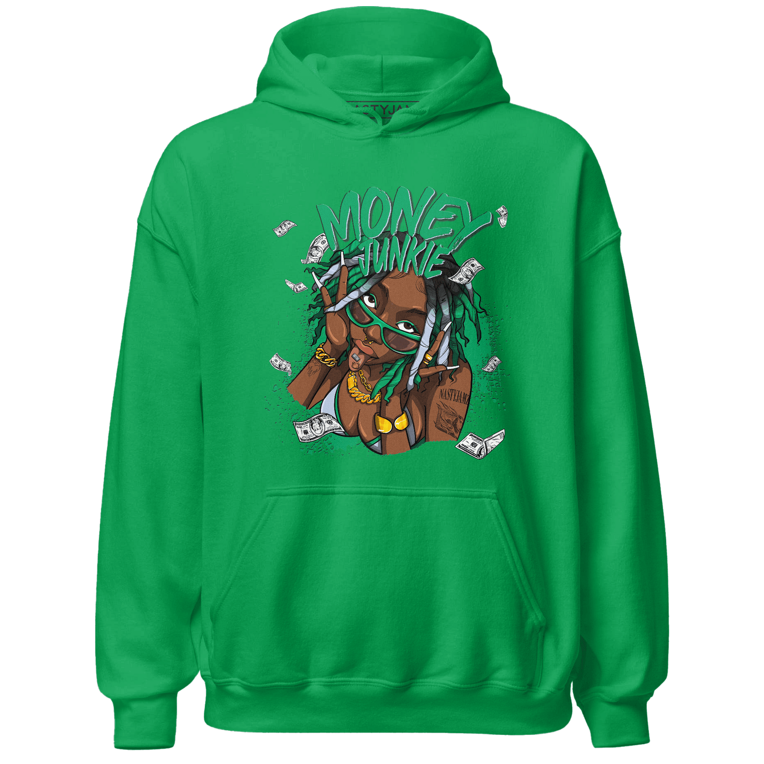 Lucky Green 5s Hoodie Match Money Junkie - NastyJamz