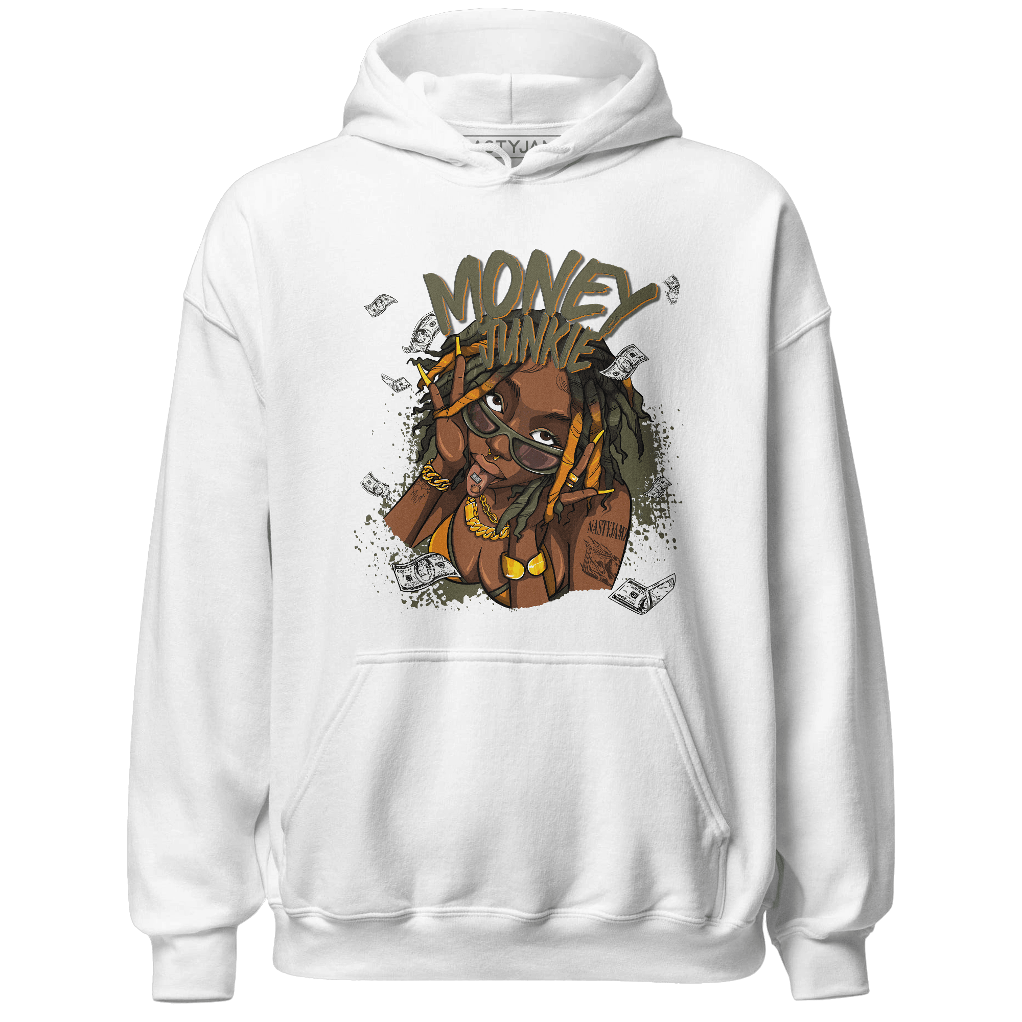 Olive 5s Hoodie Match Money Junkie - NastyJamz