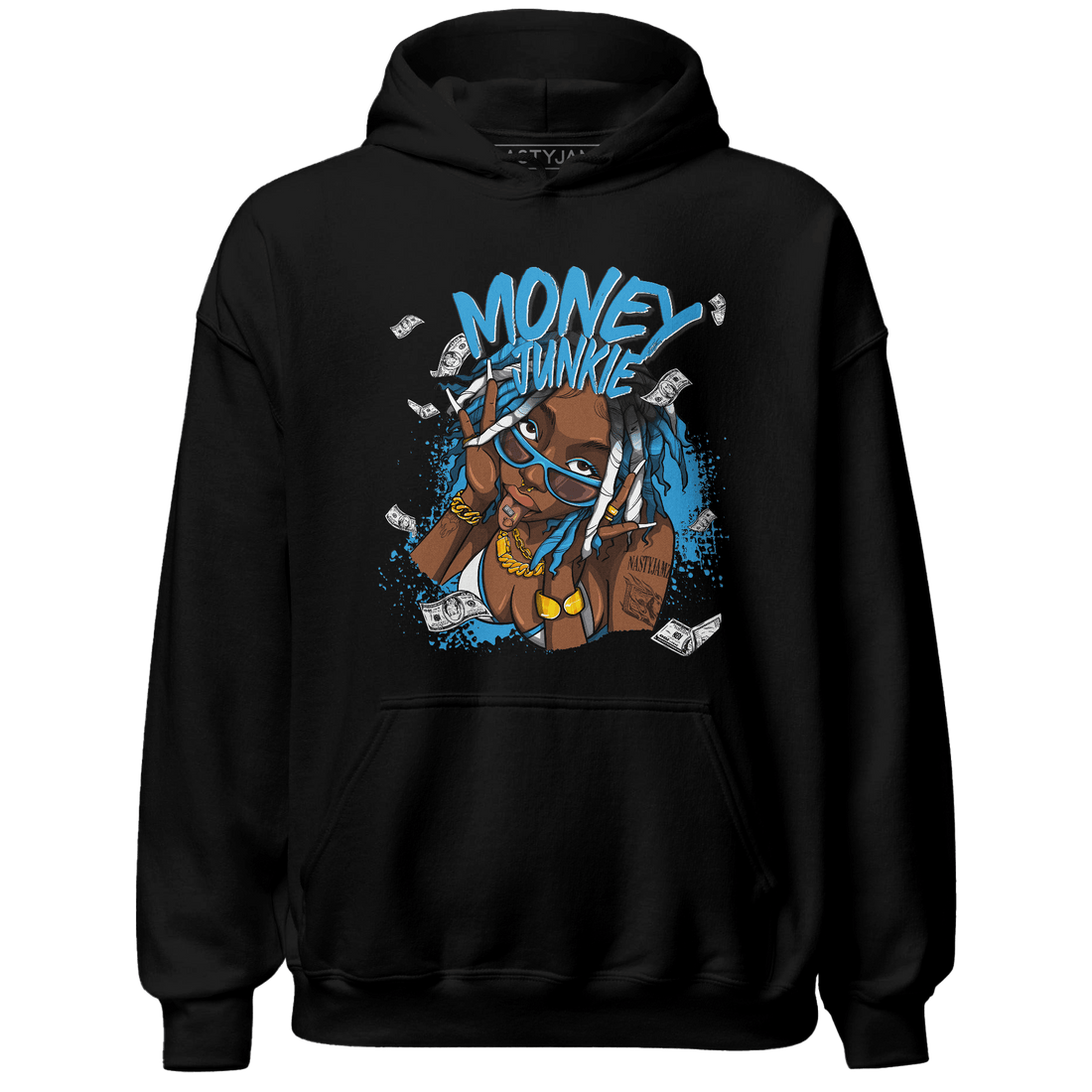 Powder Blue 9s Hoodie Match Money Junkie - NastyJamz