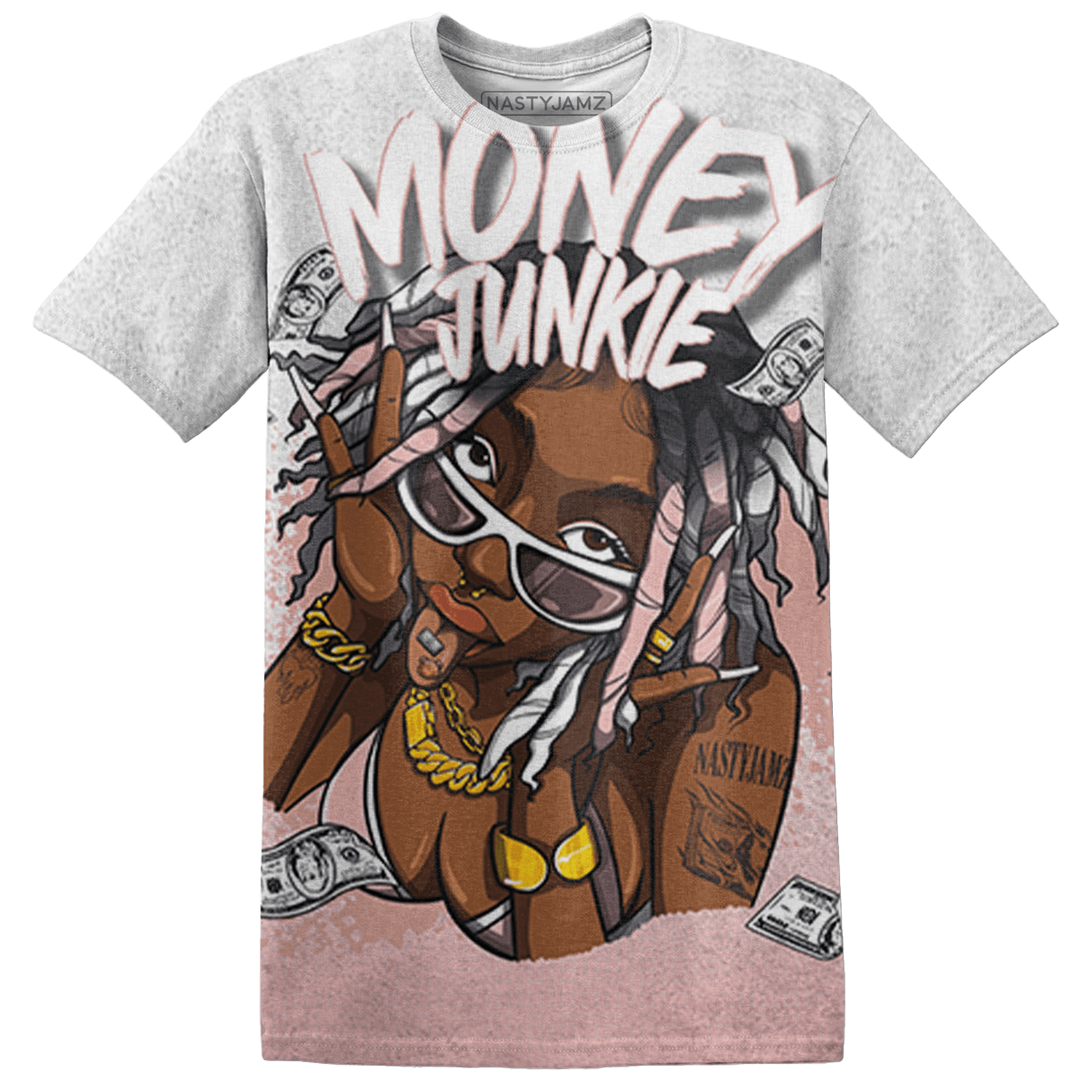 Low Legend Pink 11s T Shirt Match Money Junkie 3D All-Over Print - NastyJamz