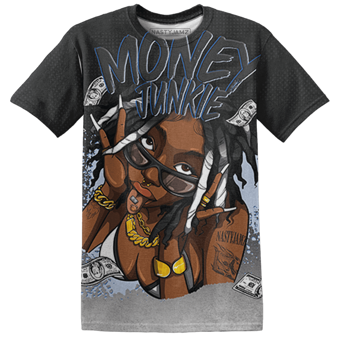 Low Space Jamz 11s T Shirt Match Money Junkie 3D All-Over Print - NastyJamz