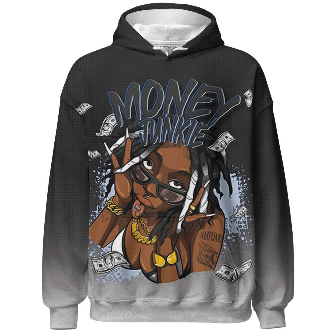 Low Space Jamz 11s Hoodie Match Money Junkie 3D All-Over Print - NastyJamz