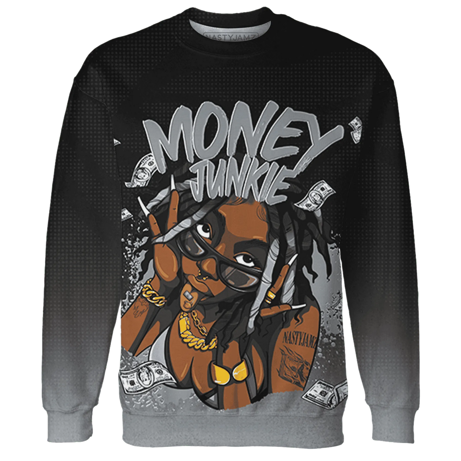 Wolf-Grey-12s-Sweatshirt-Match-Money-Junkie-3D