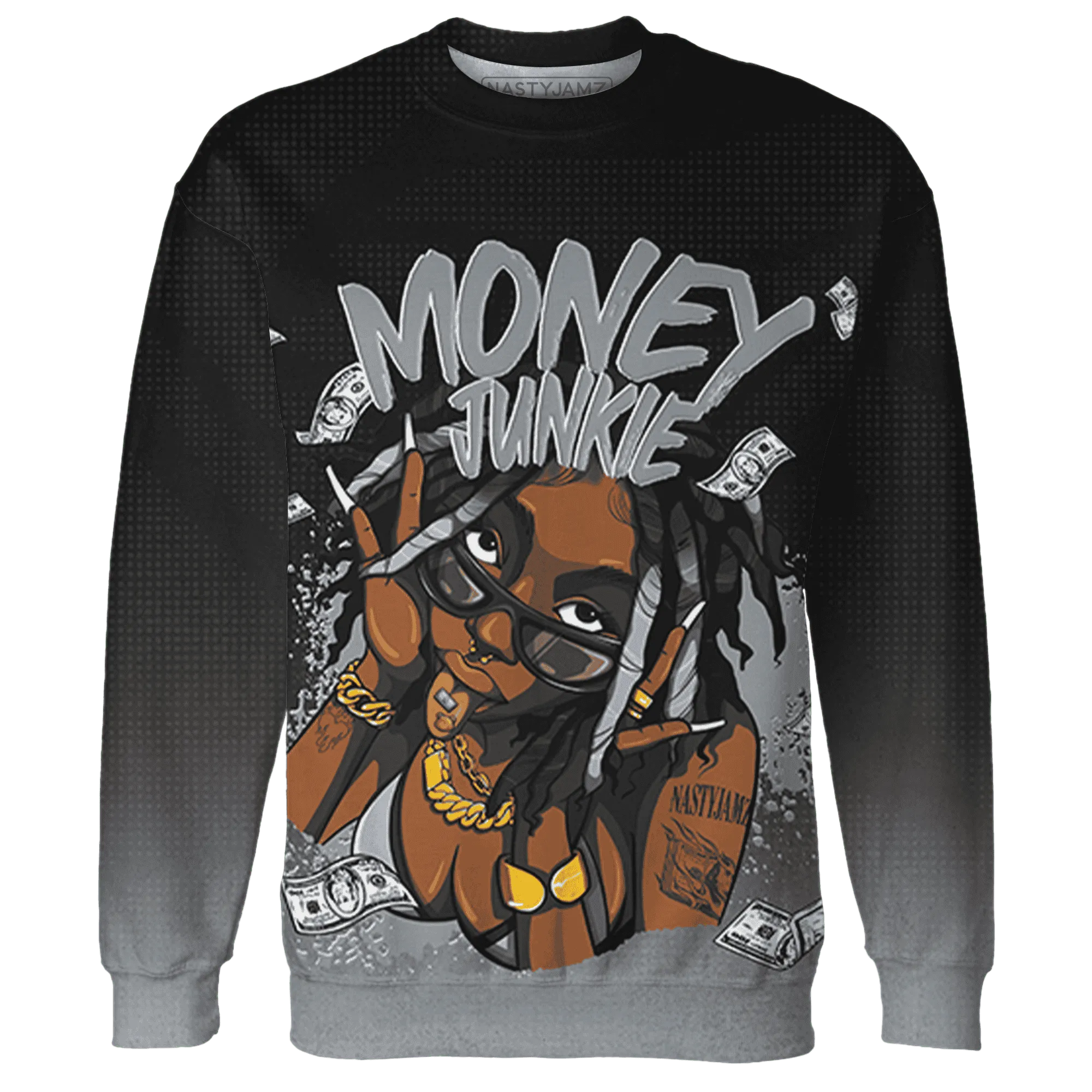 Wolf-Grey-12s-Sweatshirt-Match-Money-Junkie-3D