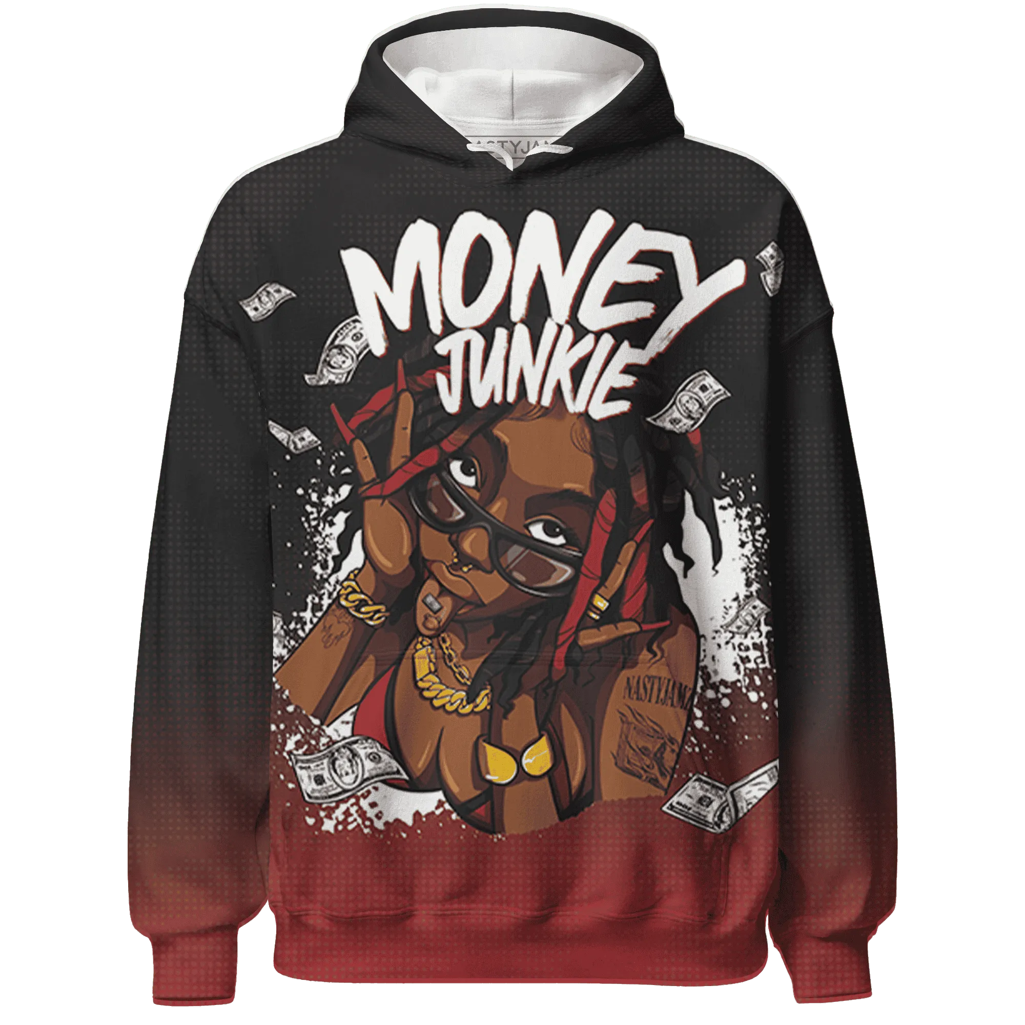 Black-Toe-Reimagined-Red-White-1s-NastyJamz-Hoodie-Match-Money-Junkie-3D