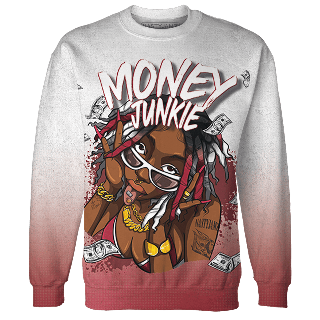 High 85 Metallic Burgundy 1s Sweatshirt Match Money Junkie 3D All-Over Print - NastyJamz