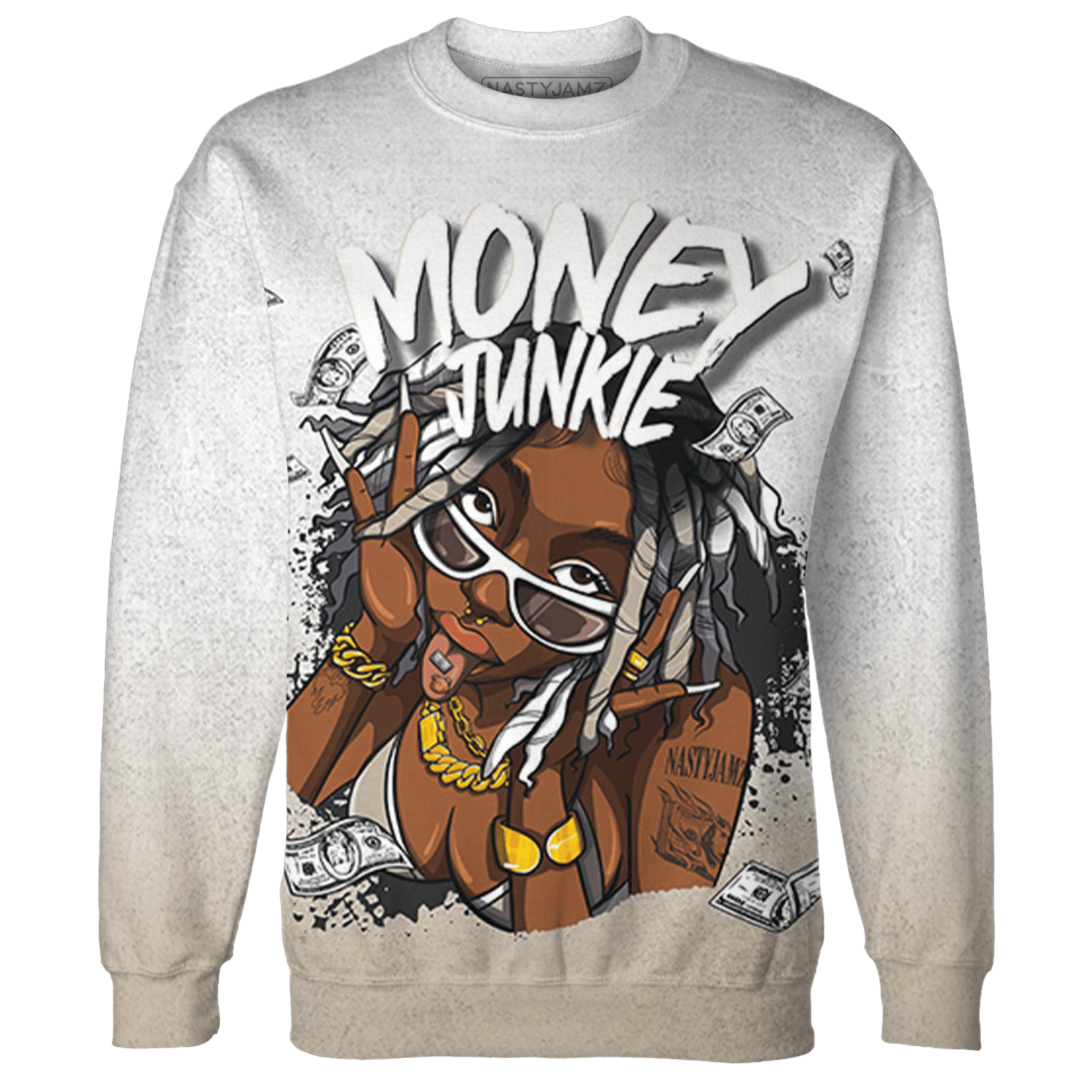 Latte 1s Sweatshirt Match Money Junkie 3D All-Over Print - NastyJamz