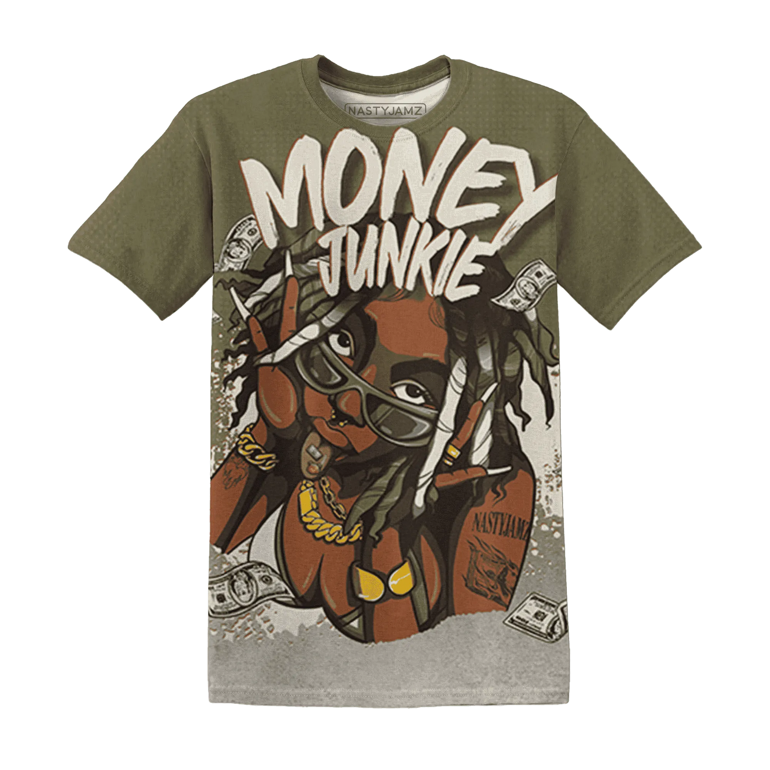 Medium-Olive-1s-T-Shirt-Match-Money-Junkie-3D