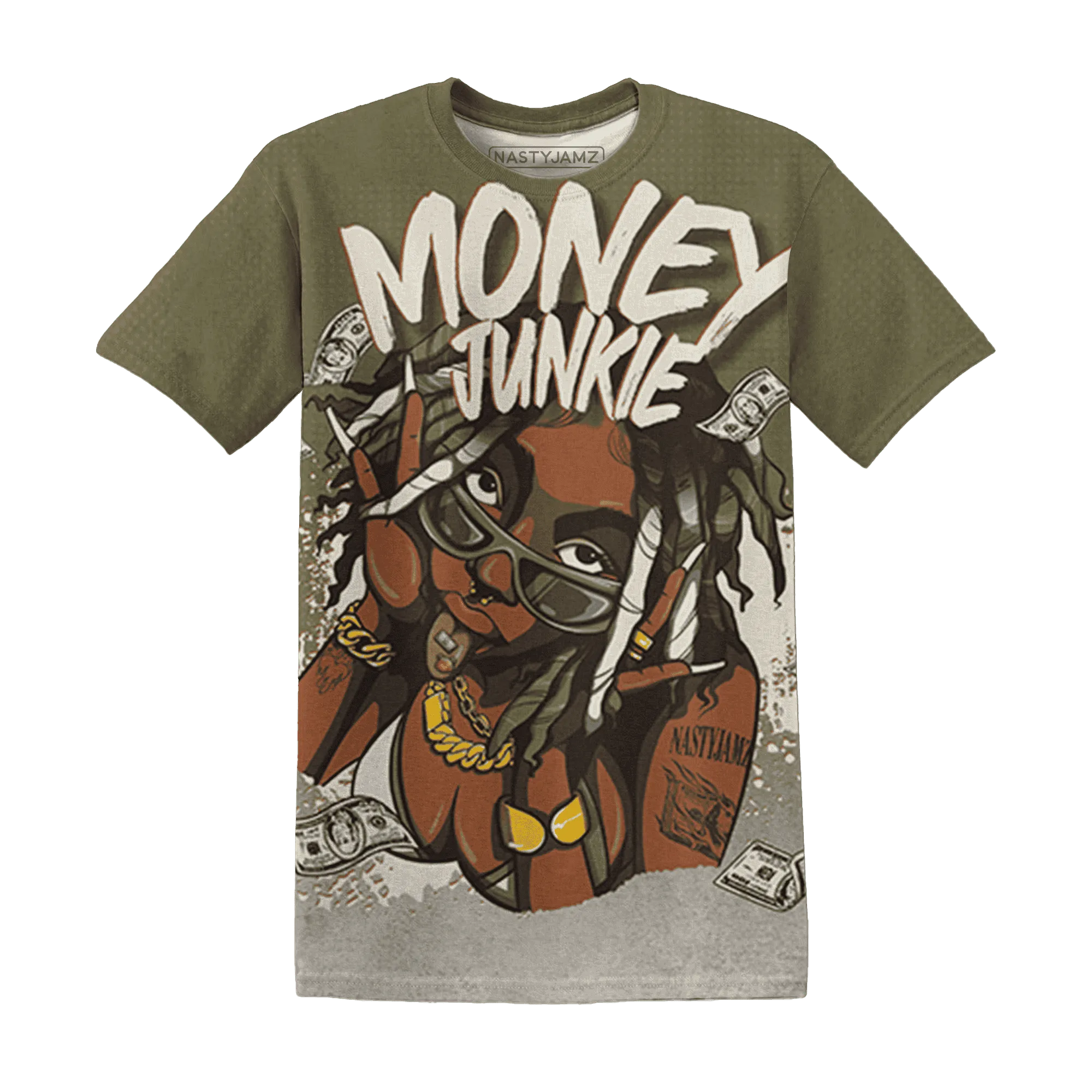 Medium-Olive-1s-T-Shirt-Match-Money-Junkie-3D