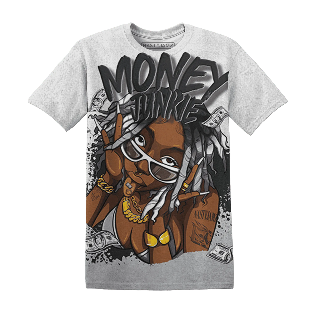 Wolf-Grey-1s-T-Shirt-Match-Money-Junkie-3D