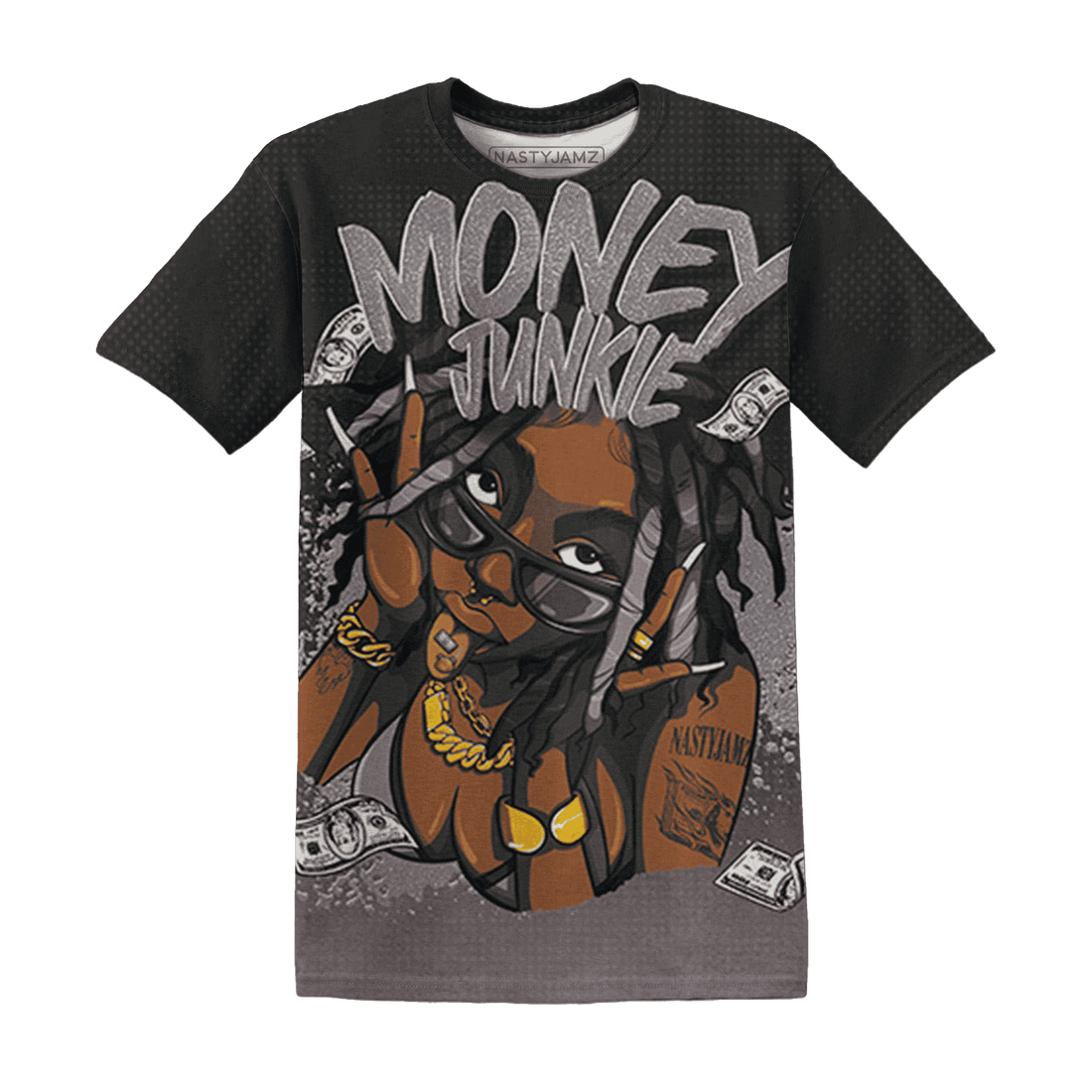 Black-Violet-Ore-3s-T-Shirt-Match-Money-Junkie-3D