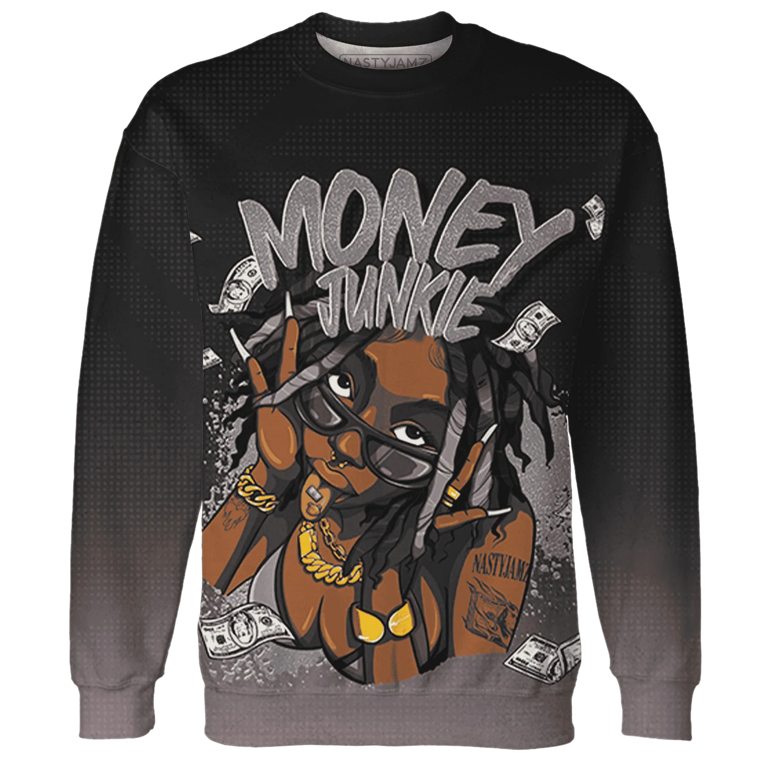 Black-Violet-Ore-3s-Sweatshirt-Match-Money-Junkie-3D