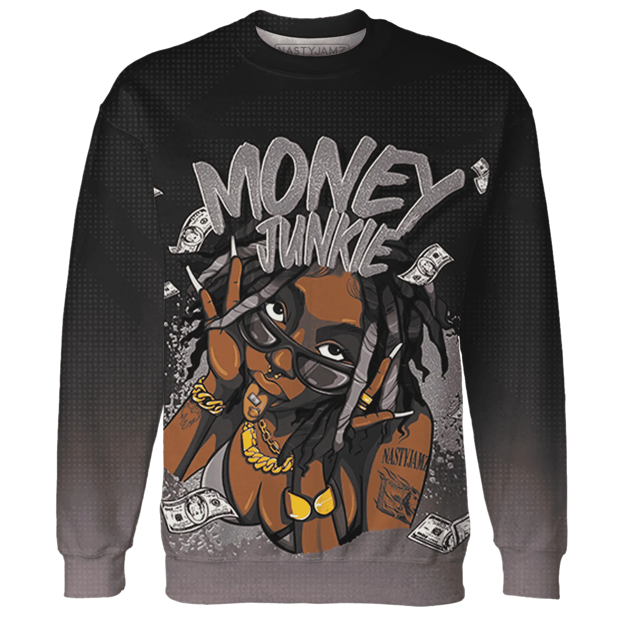 Black-Violet-Ore-3s-Sweatshirt-Match-Money-Junkie-3D