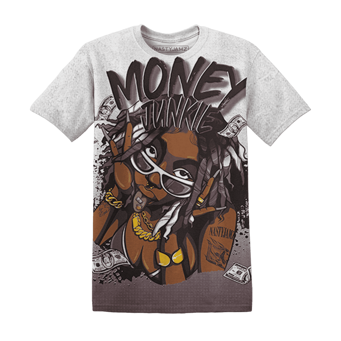 Burgundy-Crush-3s-T-Shirt-Match-Money-Junkie-3D