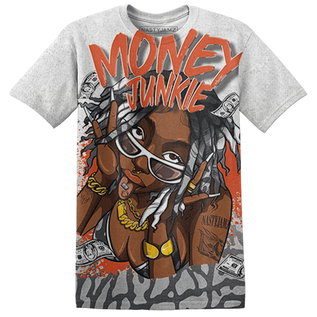 Georgia Peach 3s T Shirt Match Money Junkie 3D All-Over Print - NastyJamz