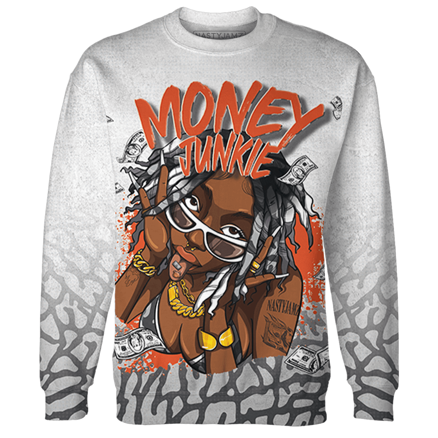 Georgia Peach 3s Sweatshirt Match Money Junkie 3D All-Over Print - NastyJamz