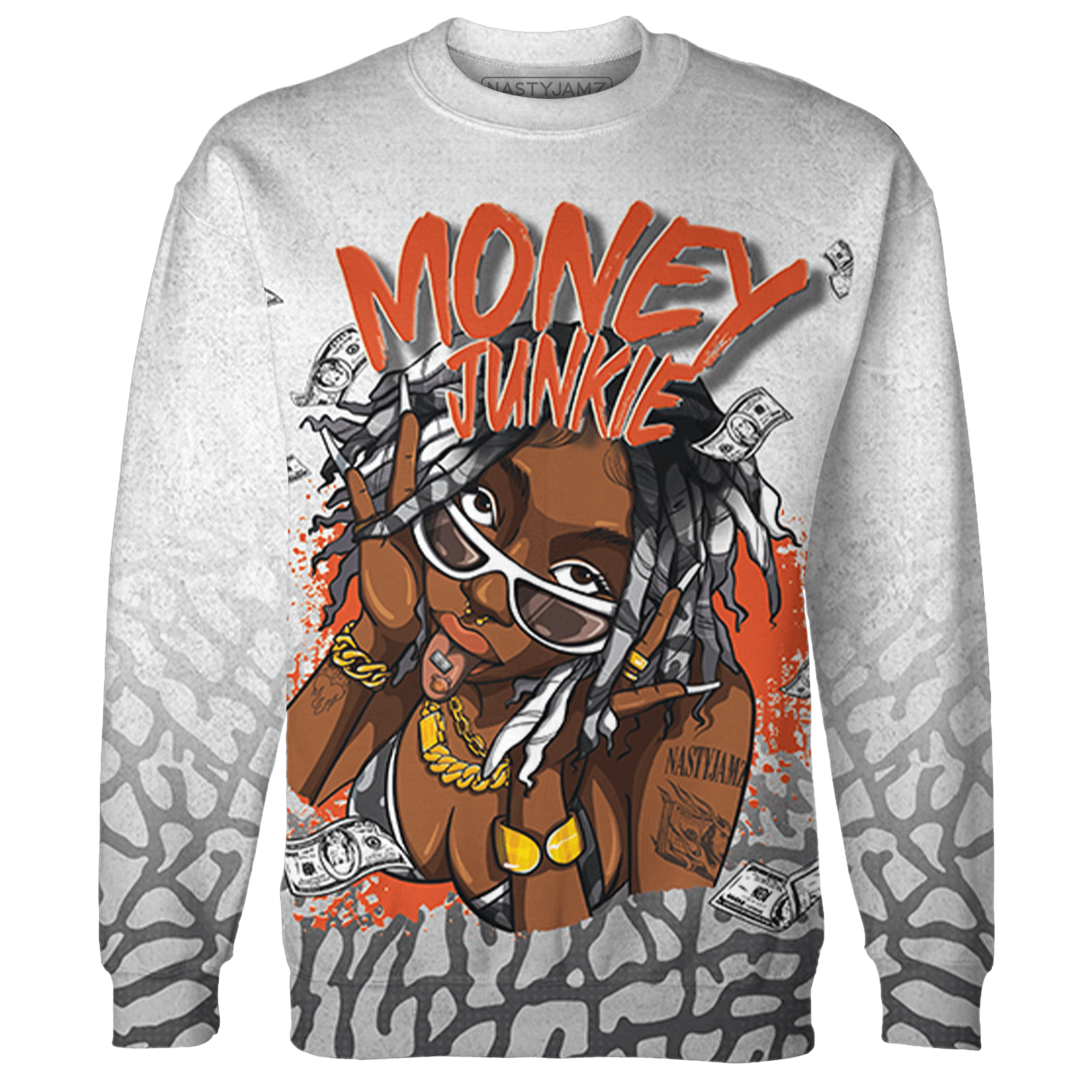 Georgia Peach 3s Sweatshirt Match Money Junkie 3D All-Over Print - NastyJamz