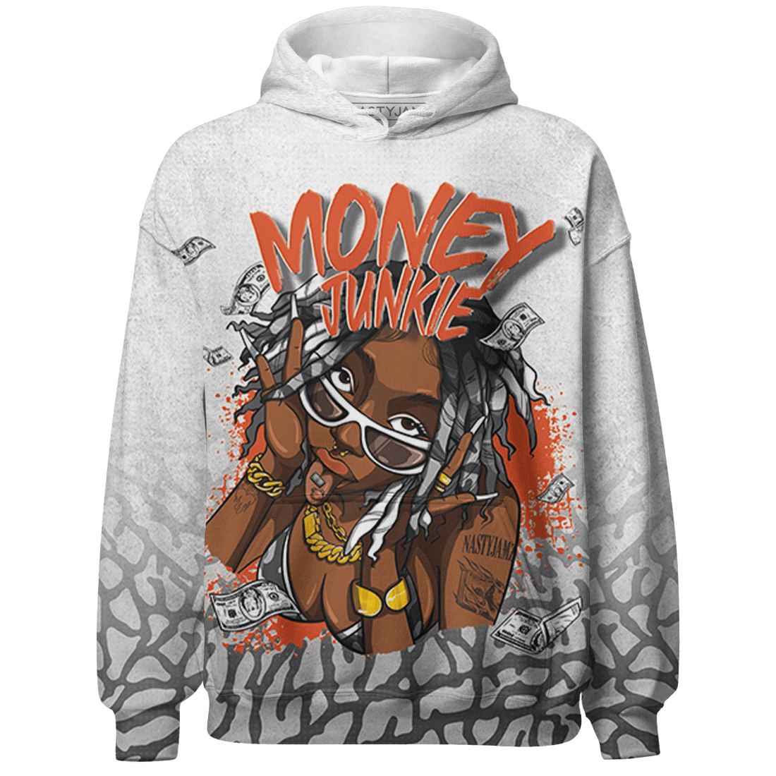 Georgia Peach 3s Hoodie Match Money Junkie 3D All-Over Print - NastyJamz