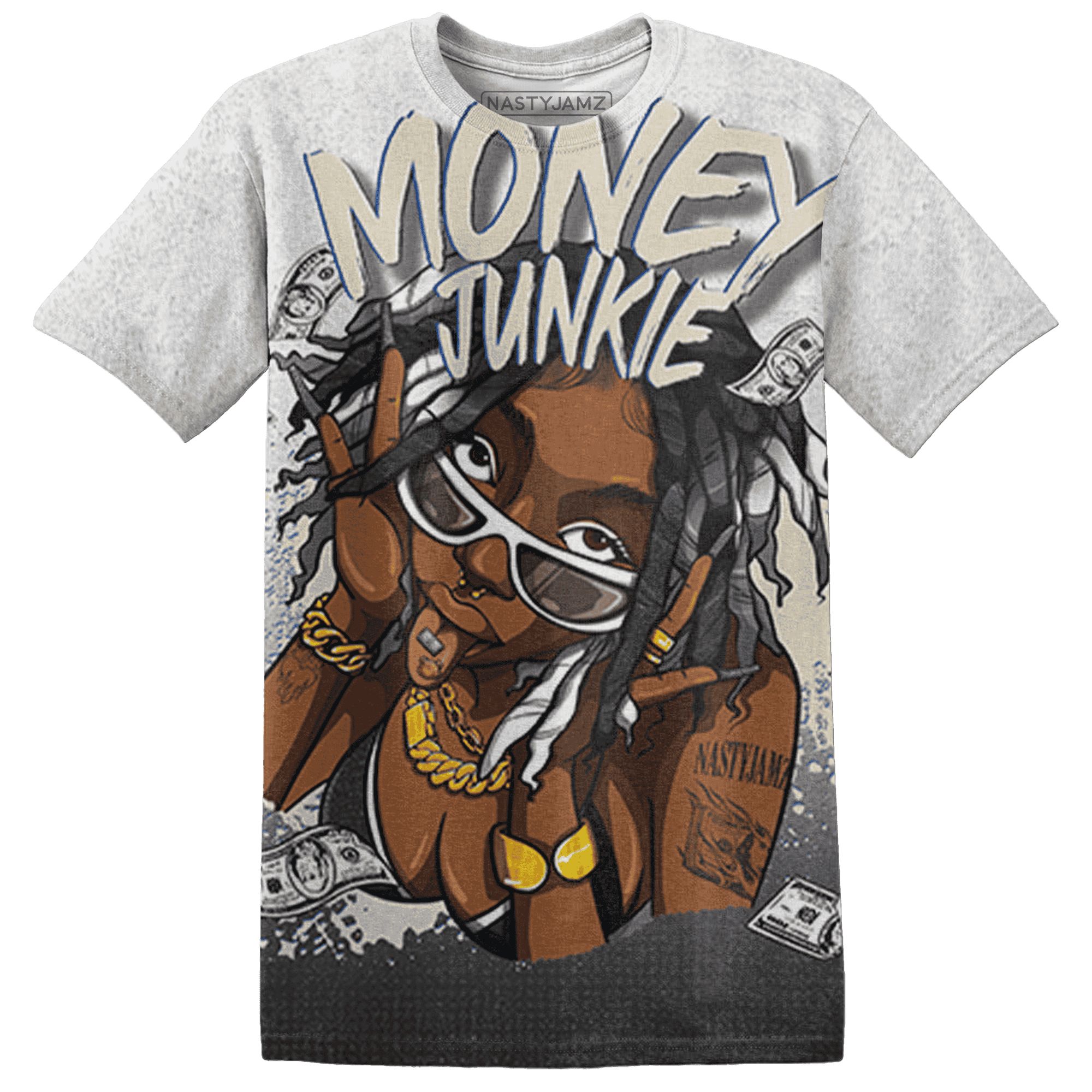 Quaiii 54 3s T Shirt Match Money Junkie 3D All-Over Print - NastyJamz