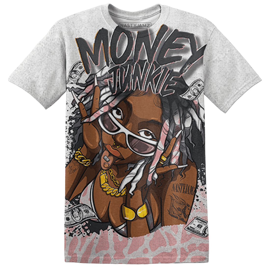Red Stardust 3s T Shirt Match Money Junkie 3D All-Over Print - NastyJamz