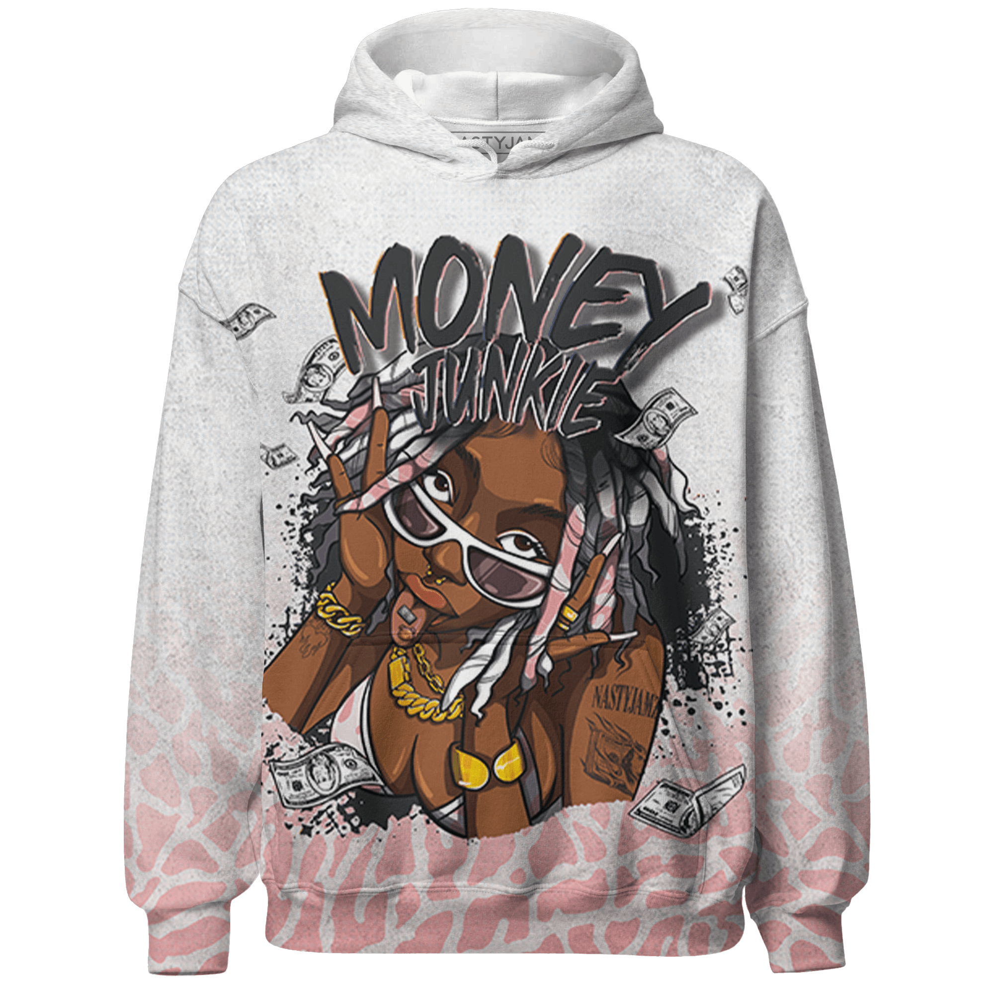 Red Stardust 3s Hoodie Match Money Junkie 3D All-Over Print - NastyJamz