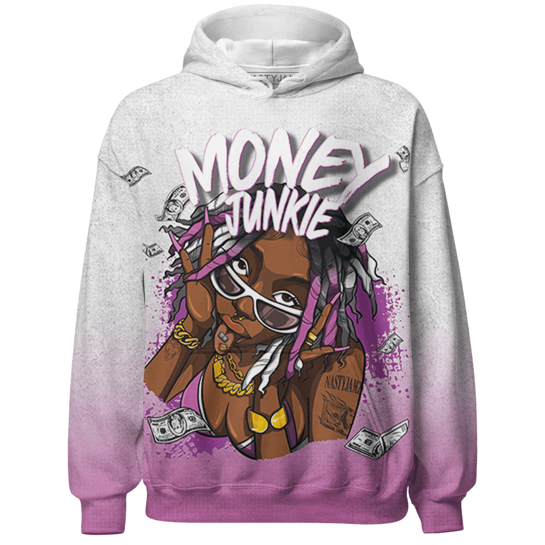 GS Hyper Violet 4s Hoodie Match Money Junkie 3D All-Over Print - NastyJamz