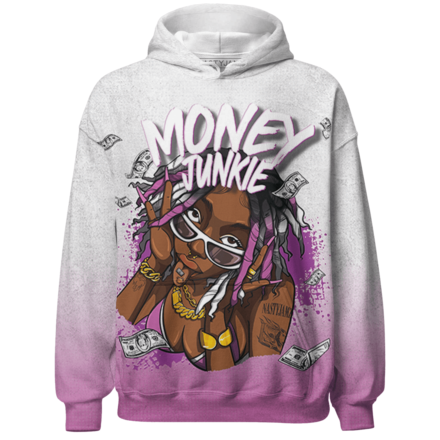 GS Hyper Violet 4s Hoodie Match Money Junkie 3D All-Over Print - NastyJamz