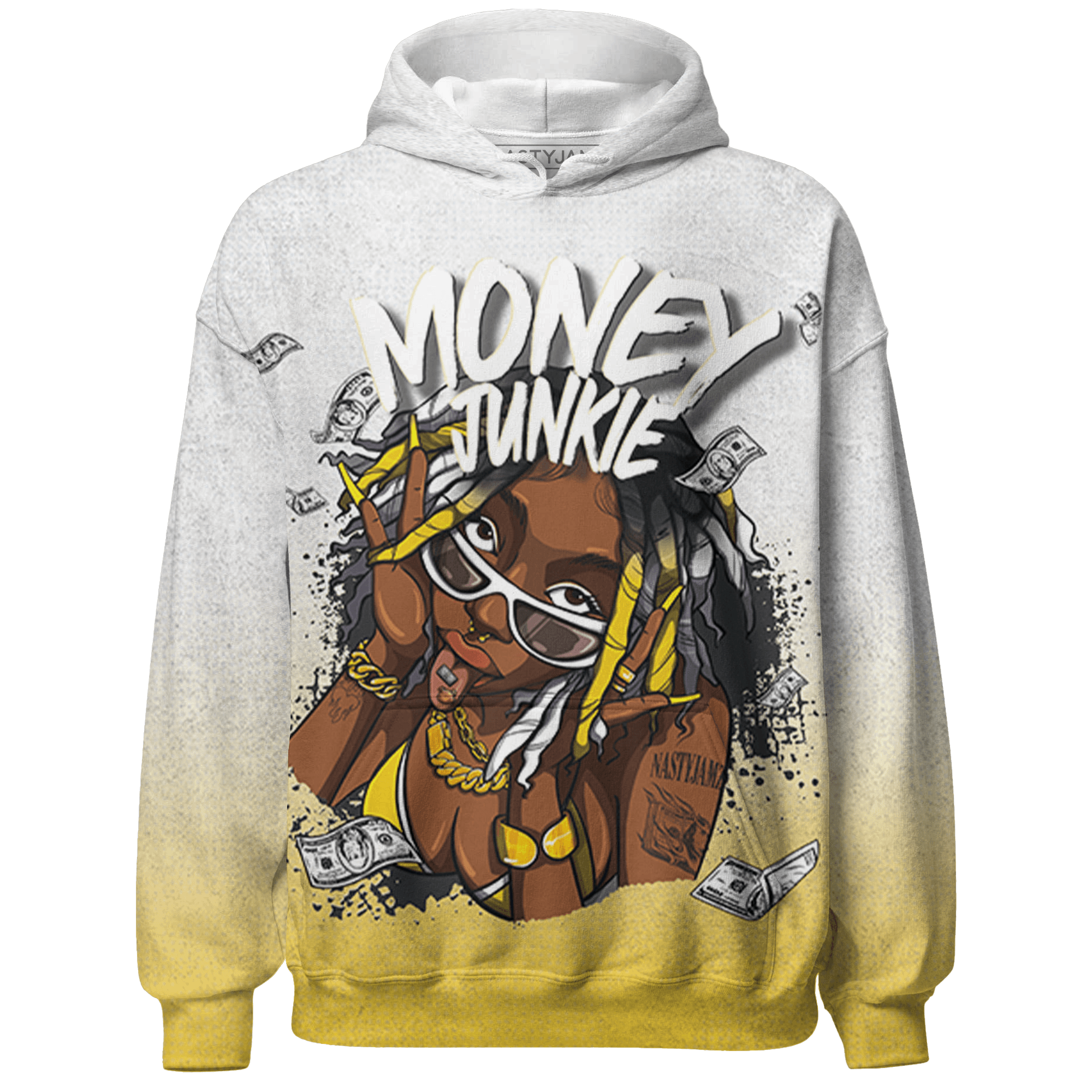 Vivid Sulfur 4s Hoodie Match Money Junkie 3D All-Over Print - NastyJamz