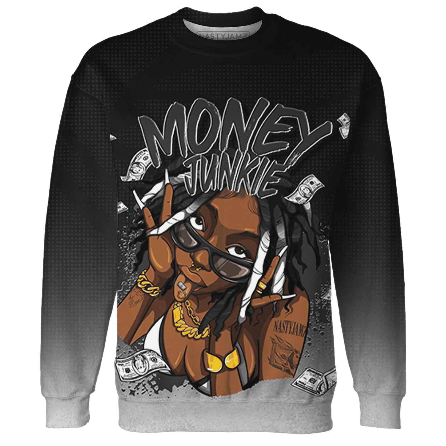 White-Thunder-4s-Sweatshirt-Match-Money-Junkie-3D
