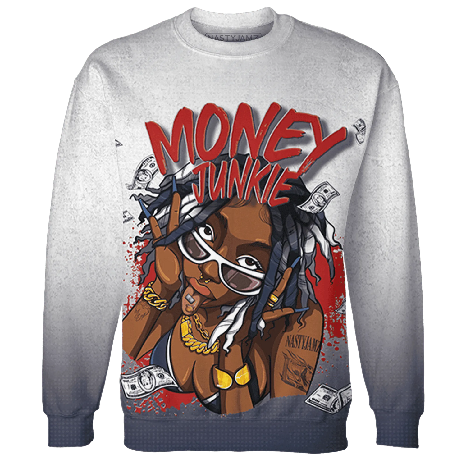 White-Navy-6s-Sweatshirt-Match-Money-Junkie-3D