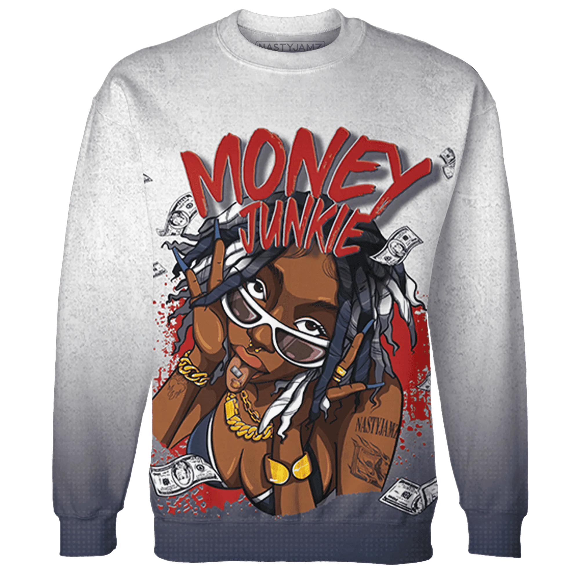 White-Navy-6s-Sweatshirt-Match-Money-Junkie-3D