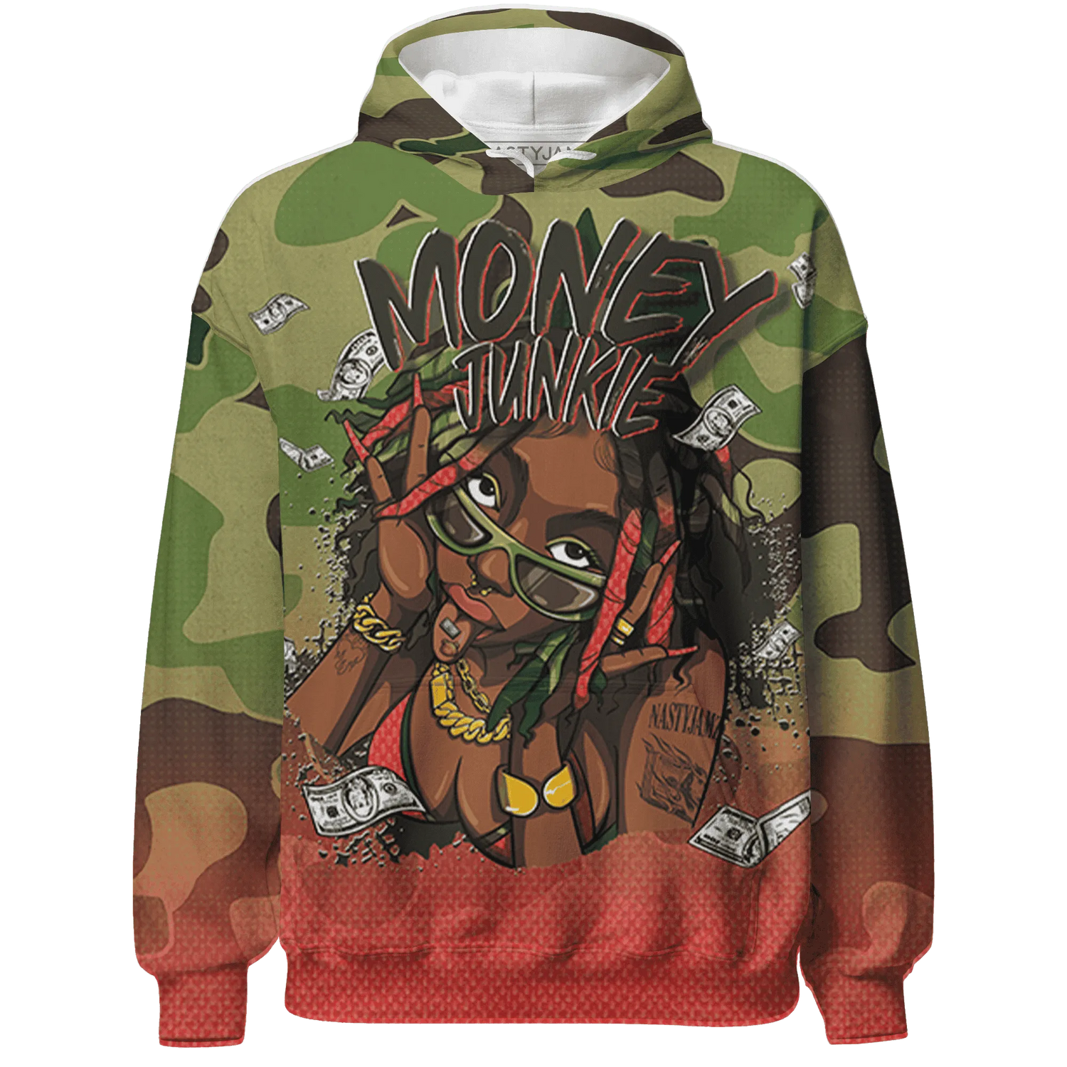AM-90-Dark-Sage-Solar-Red-NastyJamz-Hoodie-Match-Money-Junkie-3D