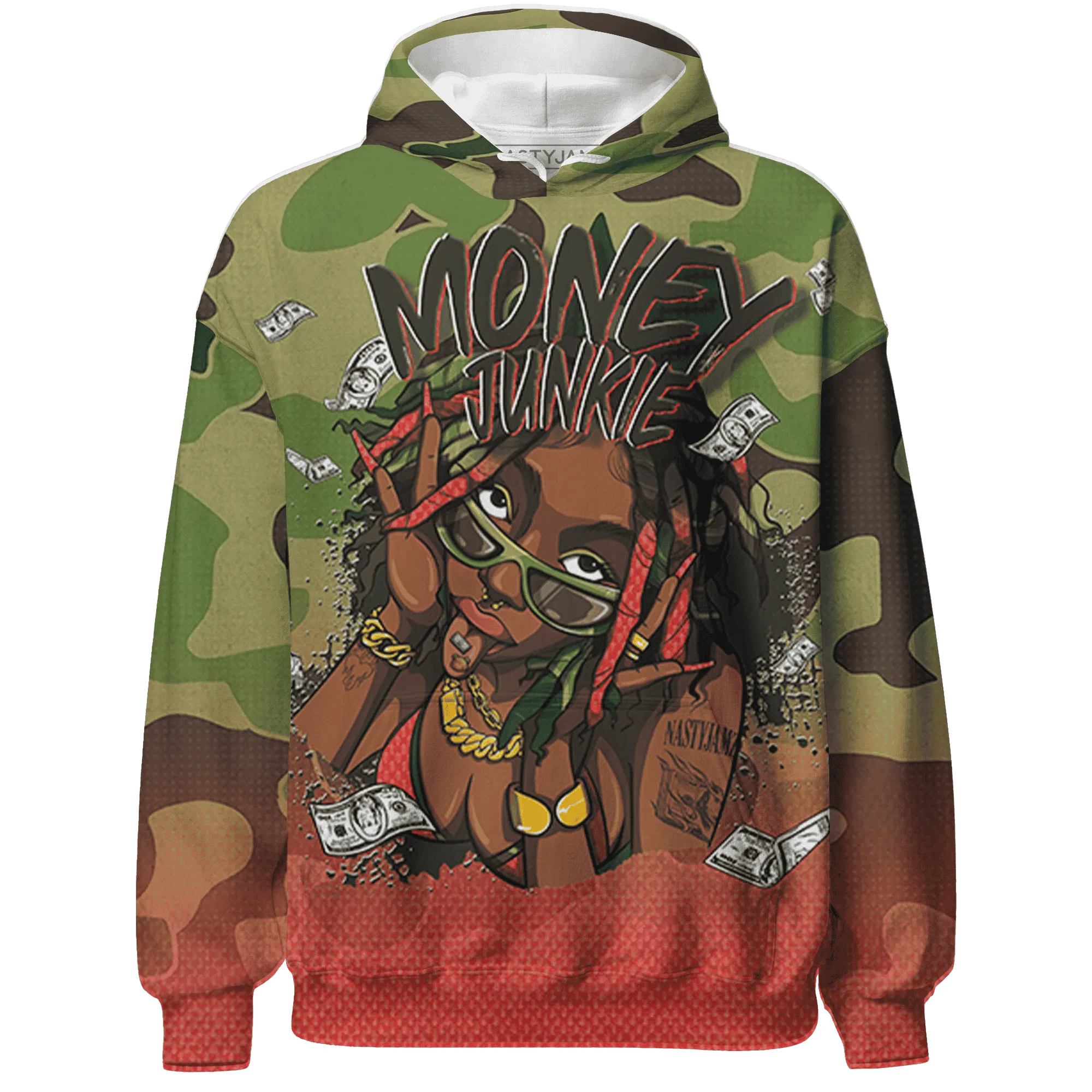AM-90-Dark-Sage-Solar-Red-NastyJamz-Hoodie-Match-Money-Junkie-3D