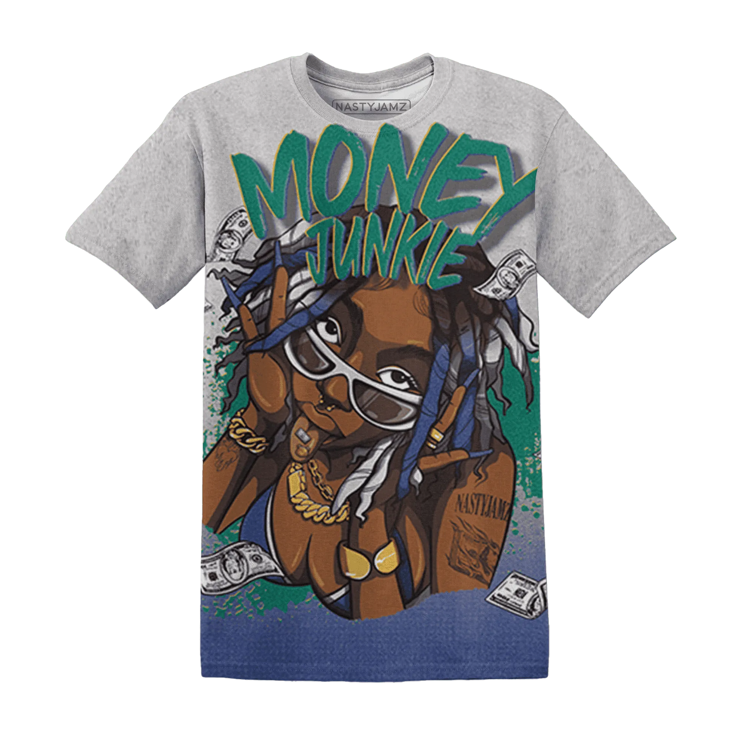 Dunk-Hyper-Royal-Malachite-NastyJamz-T-Shirt-Match-Money-Junkie-3D